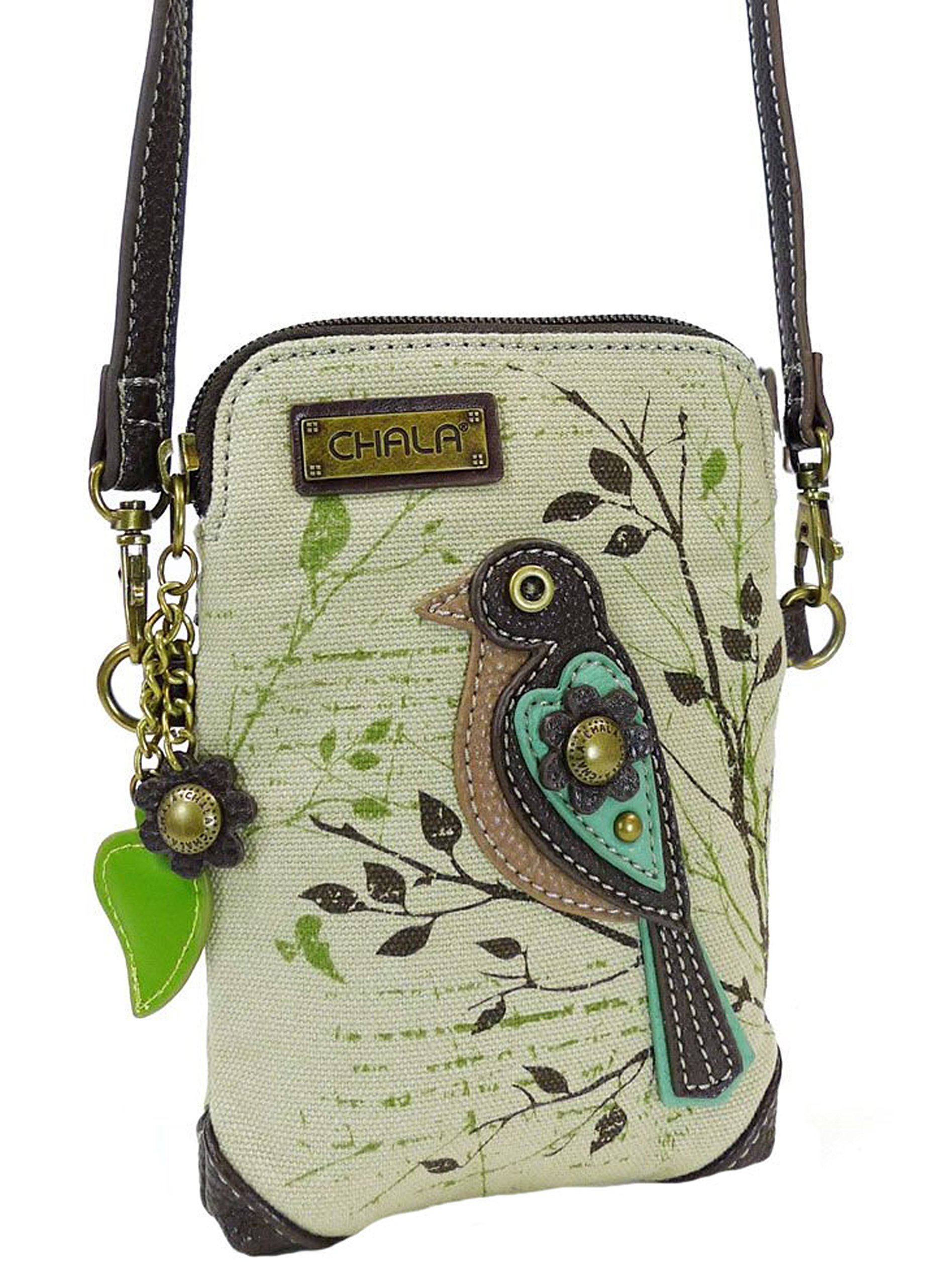 Chala Handbags Safari Bird Print Crossbody Phone Purse - Adjustable Strap for Women | Perfect for Travel, Shopping & Everyday Use