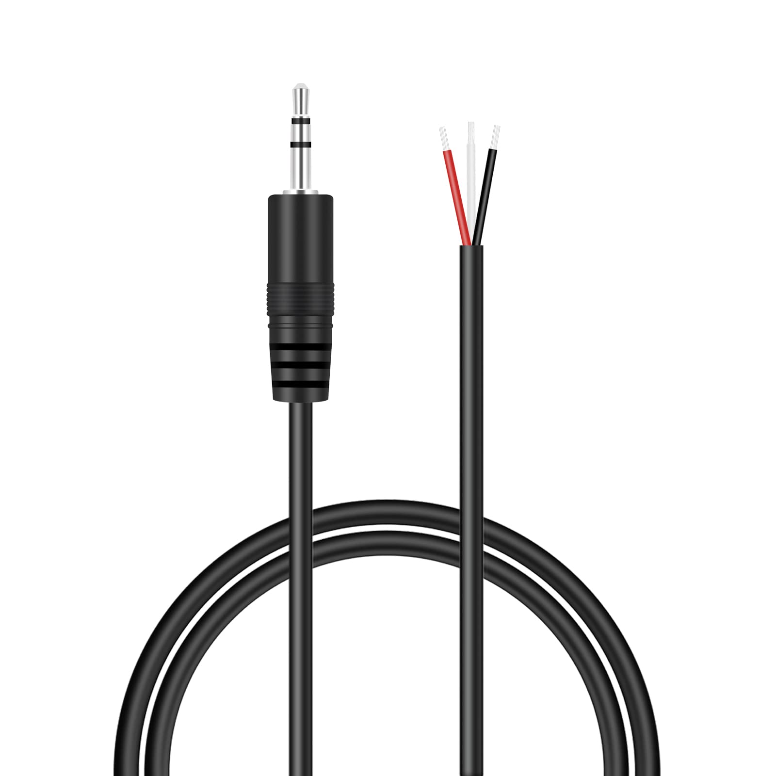 3ft 2.5mm TRS Stereo Male to Bare Wire Open End Pigtail Audio Cable - Adapter Connector for Headphones, Earphones, Headsets, Cameras & Audio Equipment - Perfect for DIY Repairs, Studio Setups & Portable Devices