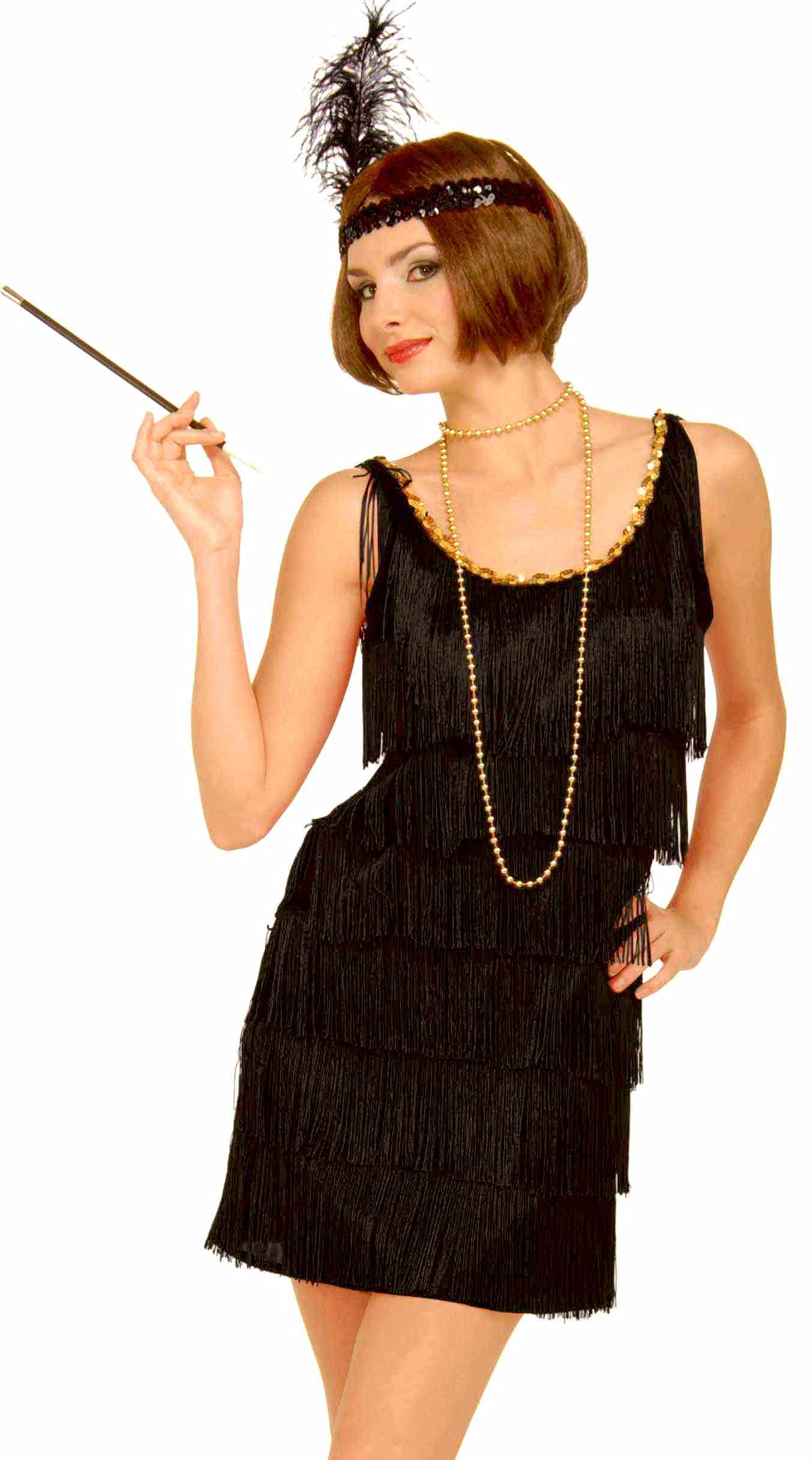 Vintage 1920s Flapper Dress with Fringe & Beaded Headband - Roaring 20s Gatsby Party Costume for Women - Perfect for Halloween, Themed Parties & Jazz Age Events