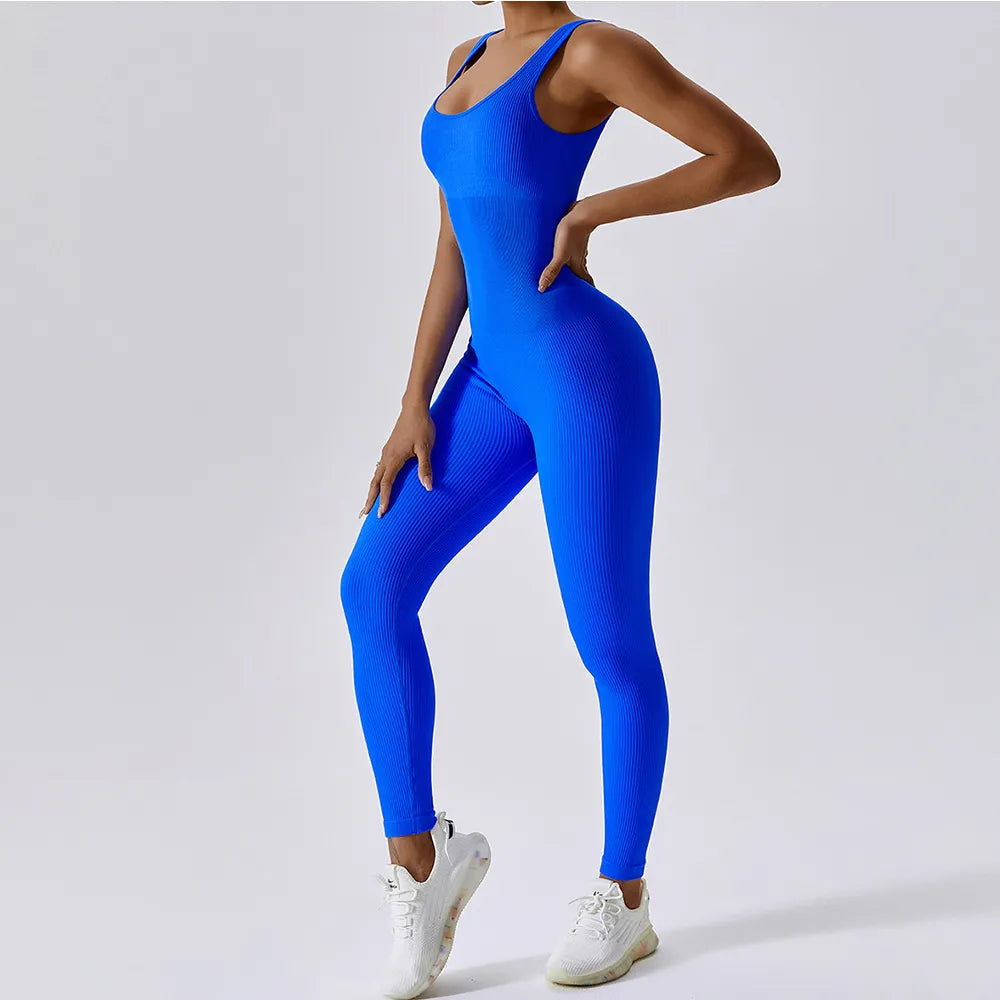 Seamless One-Piece Yoga Suit for Women - Spring Workout Outfit with Belly Control for Dance, Fitness & Tightening - Perfect for Yoga, Gym & Activewear