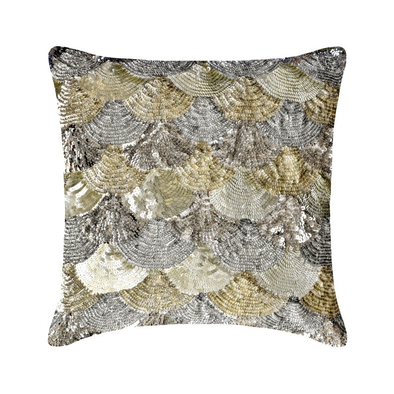 Luxury Altimo Silk Throw Pillow Cover - Elegant Silver & Gold Decorative Cushion Case for Sofa, Bed, Living Room & Home Decor