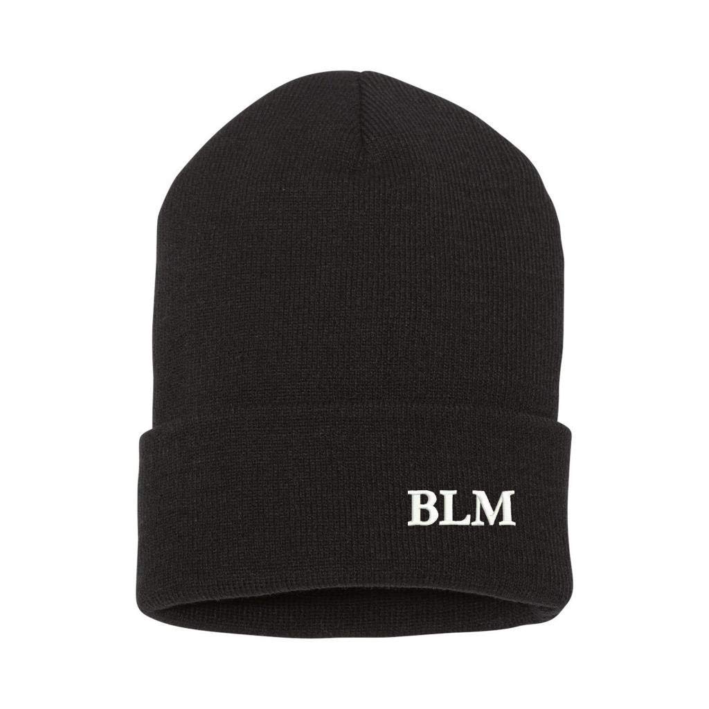 Military BLM Embroidery Logo Beanie Hat - Black Unisex Winter Skull Cap for Men & Women - Perfect for Outdoor Activities, Protests, and Casual Streetwear