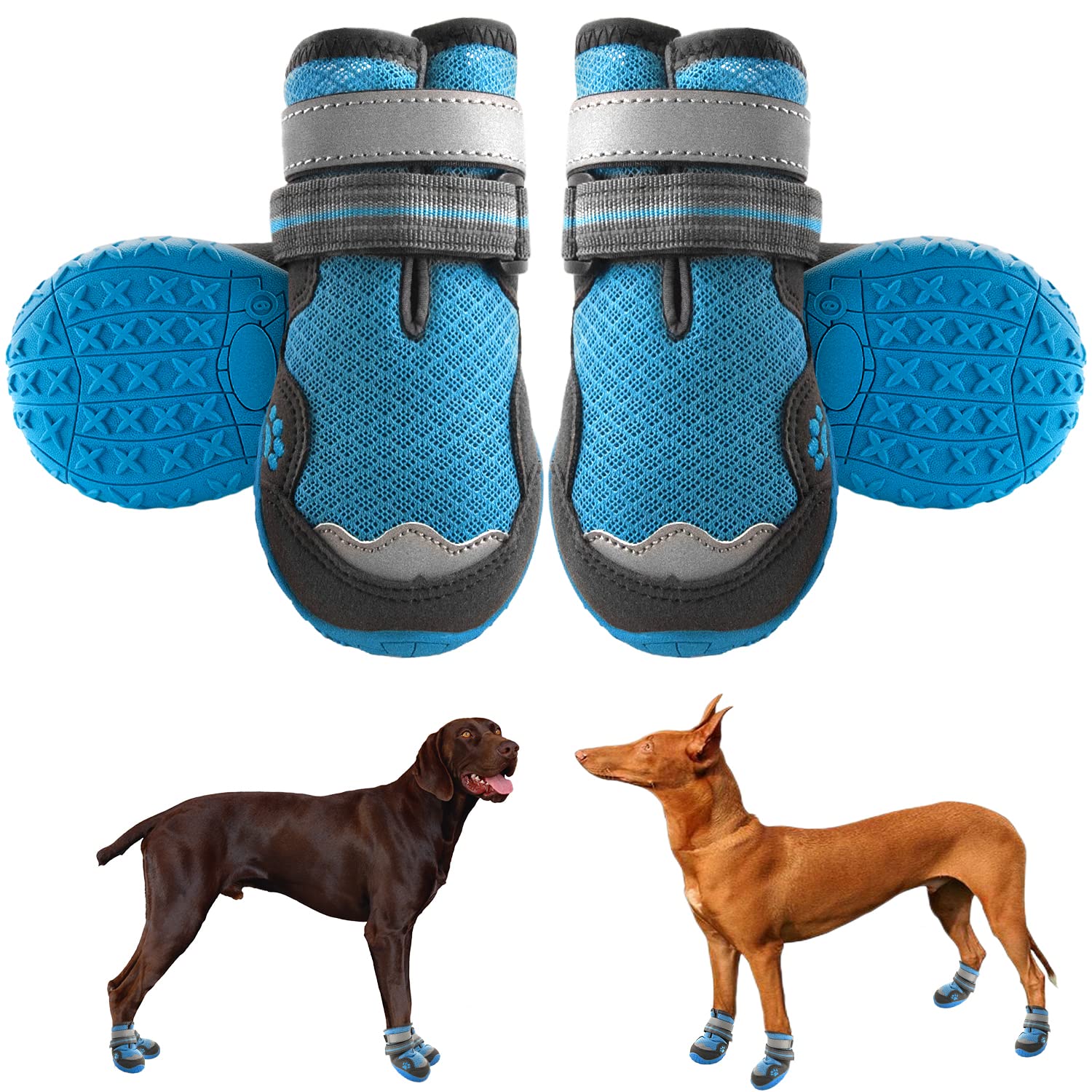 Dog Boots & Paw Protectors - All-Weather Dog Shoes for Hot Pavement, Rain & Snow | Waterproof Winter Booties for Small, Medium & Large Dogs | Perfect for Walking, Hiking & Outdoor Adventures