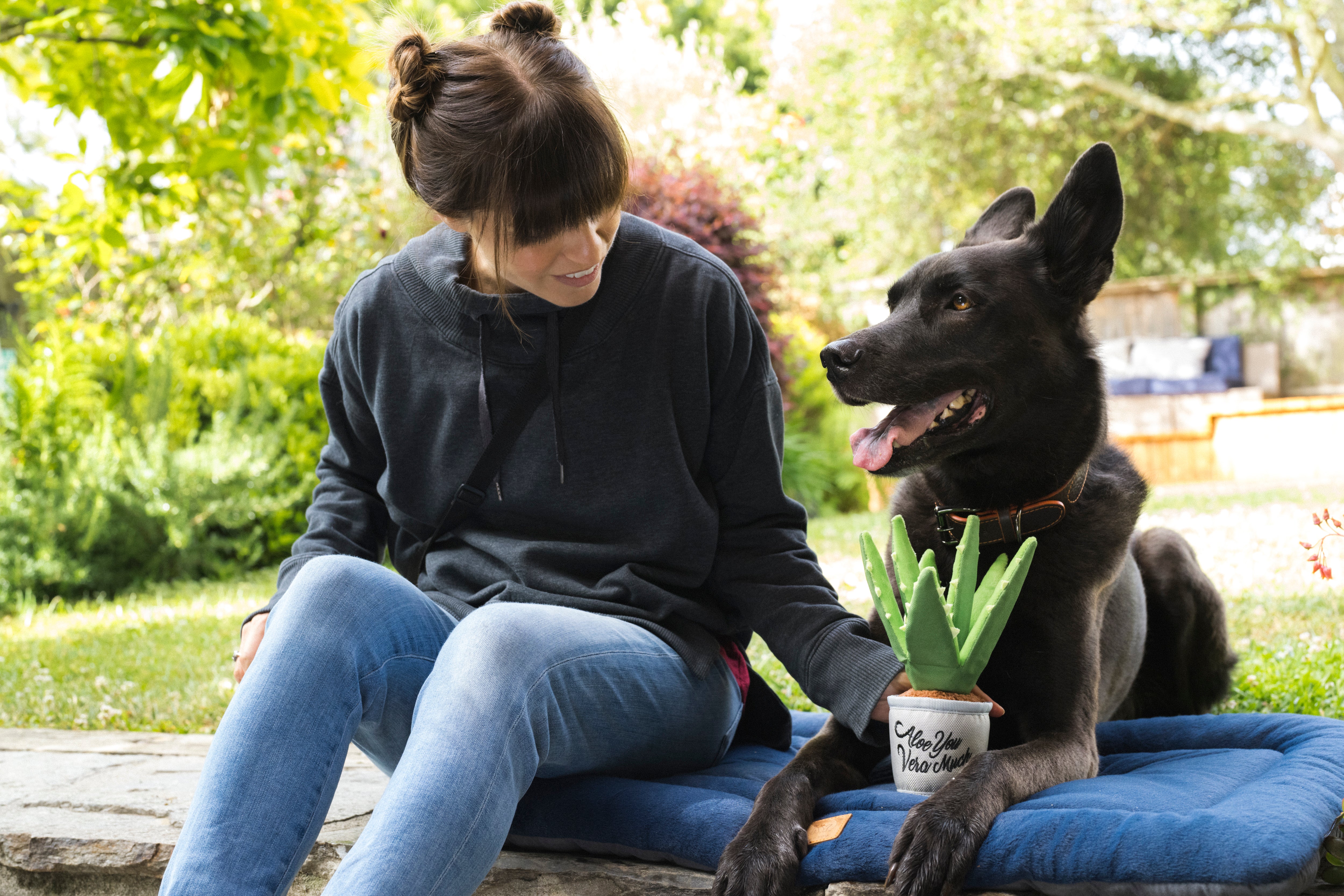 La Planta Aloe ve You Dog Plush Toy - Blooming Buddies™ Chew-Resistant Squeaky Stuffed Animal for Puppies & Dogs | Pet P.L.A.Y. | Perfect for Indoor Play, Training Rewards & Anxiety Relief