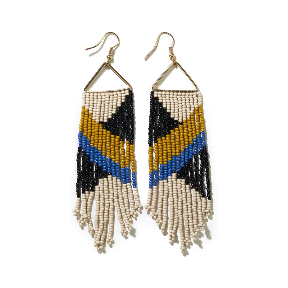 INK + ALLOY Women's Bohemian Fringe Seed Bead Dangle Earrings - Handmade Statement Jewelry for Parties, Festivals & Everyday Wear
