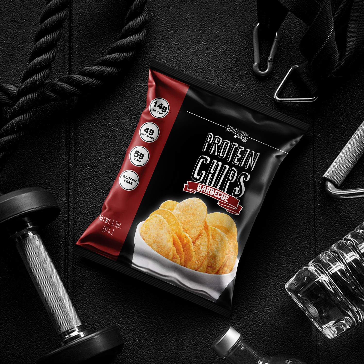High-Protein Keto Chips - 14g Protein, 3-4g Net Carbs, Gluten Free, Low Carb Snack - Crunchy Protein Crisps for Ketogenic Diet - Made in USA (BBQ Flavor, 1 Pack) - Perfect for On-the-Go Snacking, Workout Fuel & Healthy Lifestyle