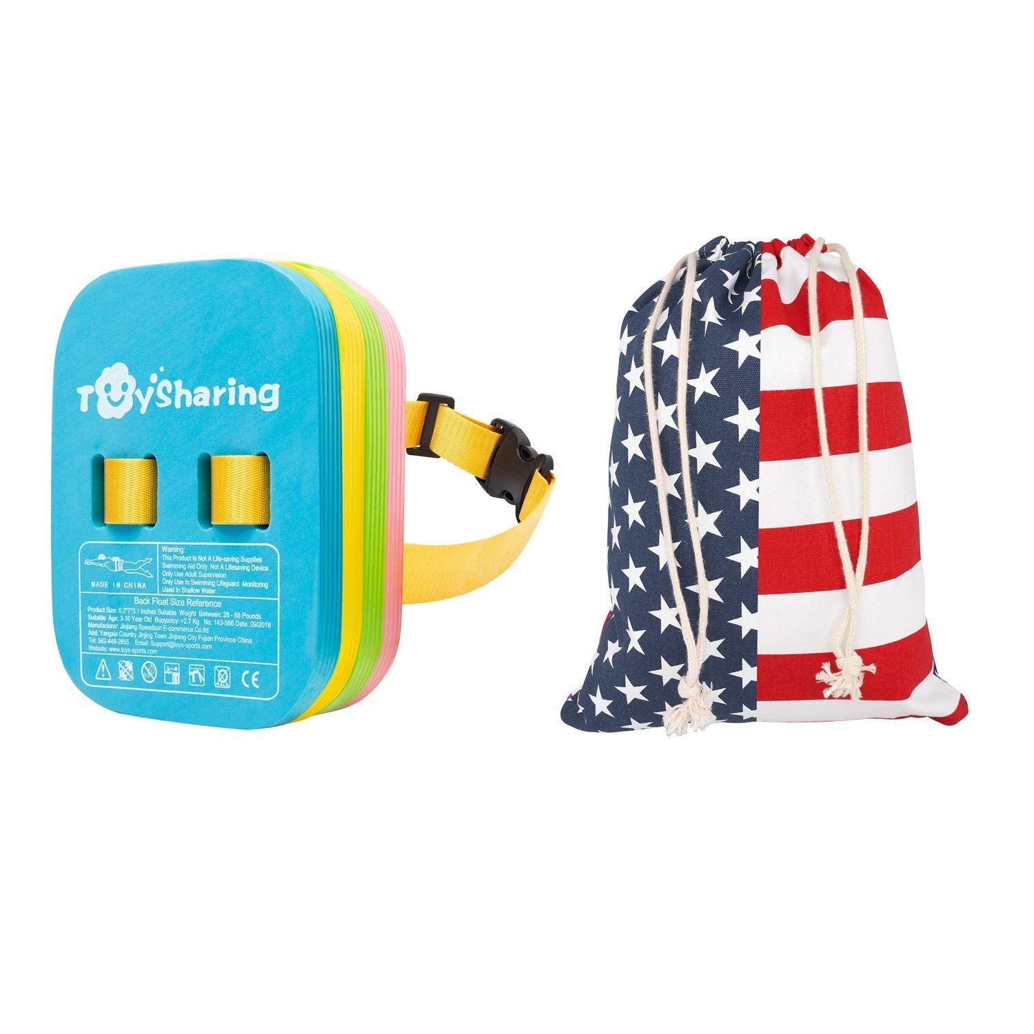 **Adjustable Back Float Swim Belt for Kids - Safety Swim Bubble Belt with Split Layers | Portable Cornhole Tote Bag & Durable Bean Bag Holder | Perfect for Pool, Beach, and Outdoor Games**