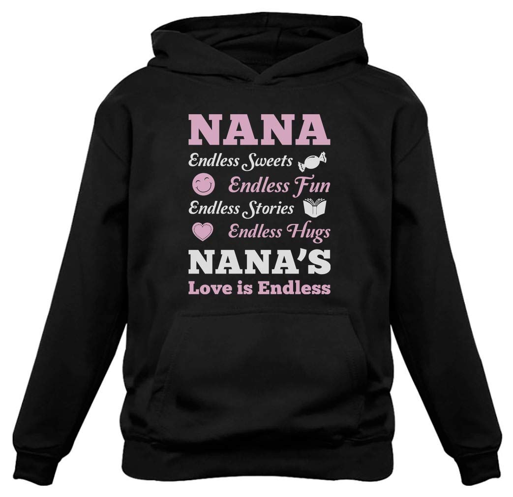 TeeStars - NANA'S Love Is Endless Women's Hoodie - Perfect Mother's Day & Grandma Gift - Cozy Pullover for Family Gatherings & Casual Outings