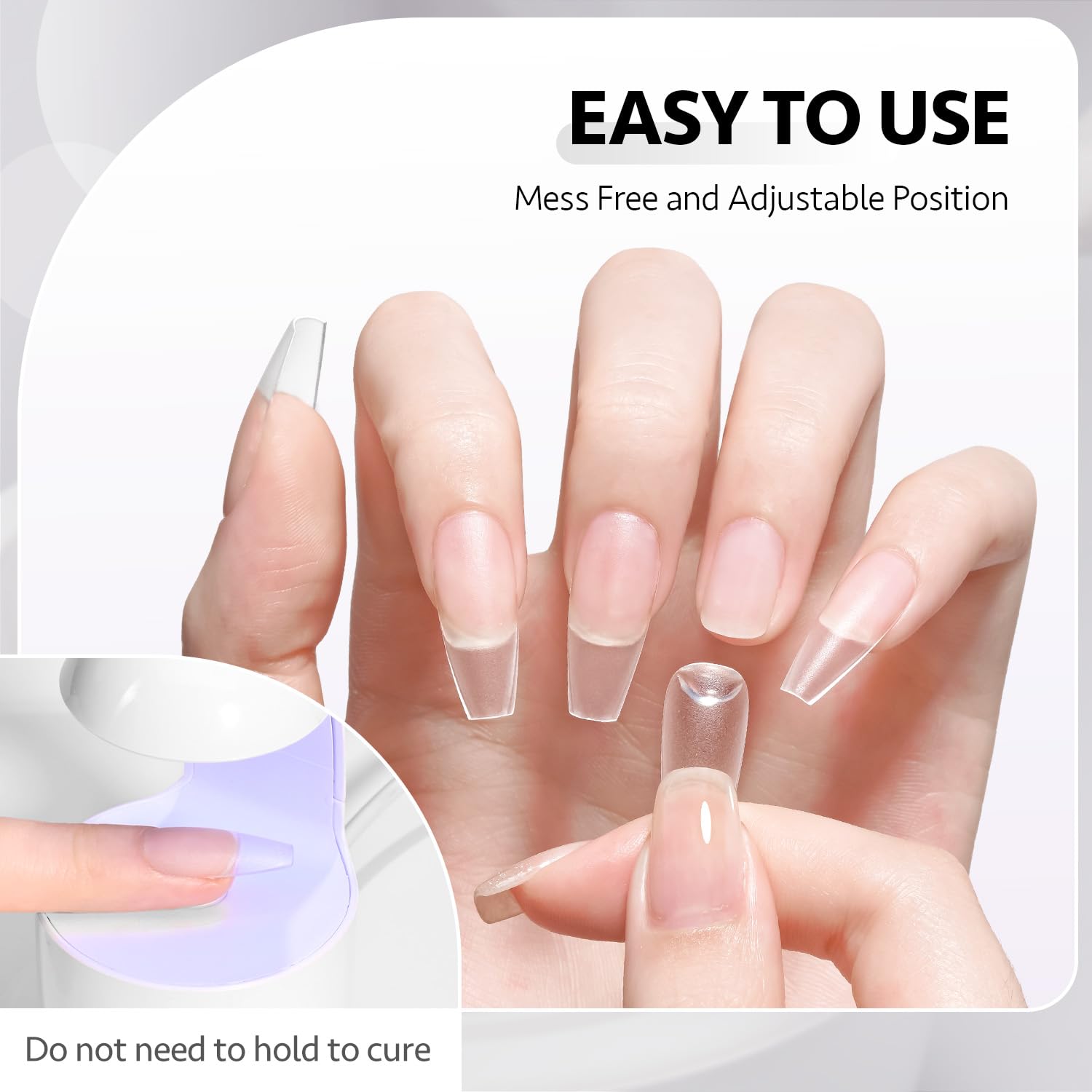 GAOY Solid Nail Glue Gel - 15g Strong Adhesive for Press On Nails, False & Acrylic Tips | UV Light Cure | Long-Lasting Nail Extension Glue | Perfect for Salon, Home Manicure & Nail Art