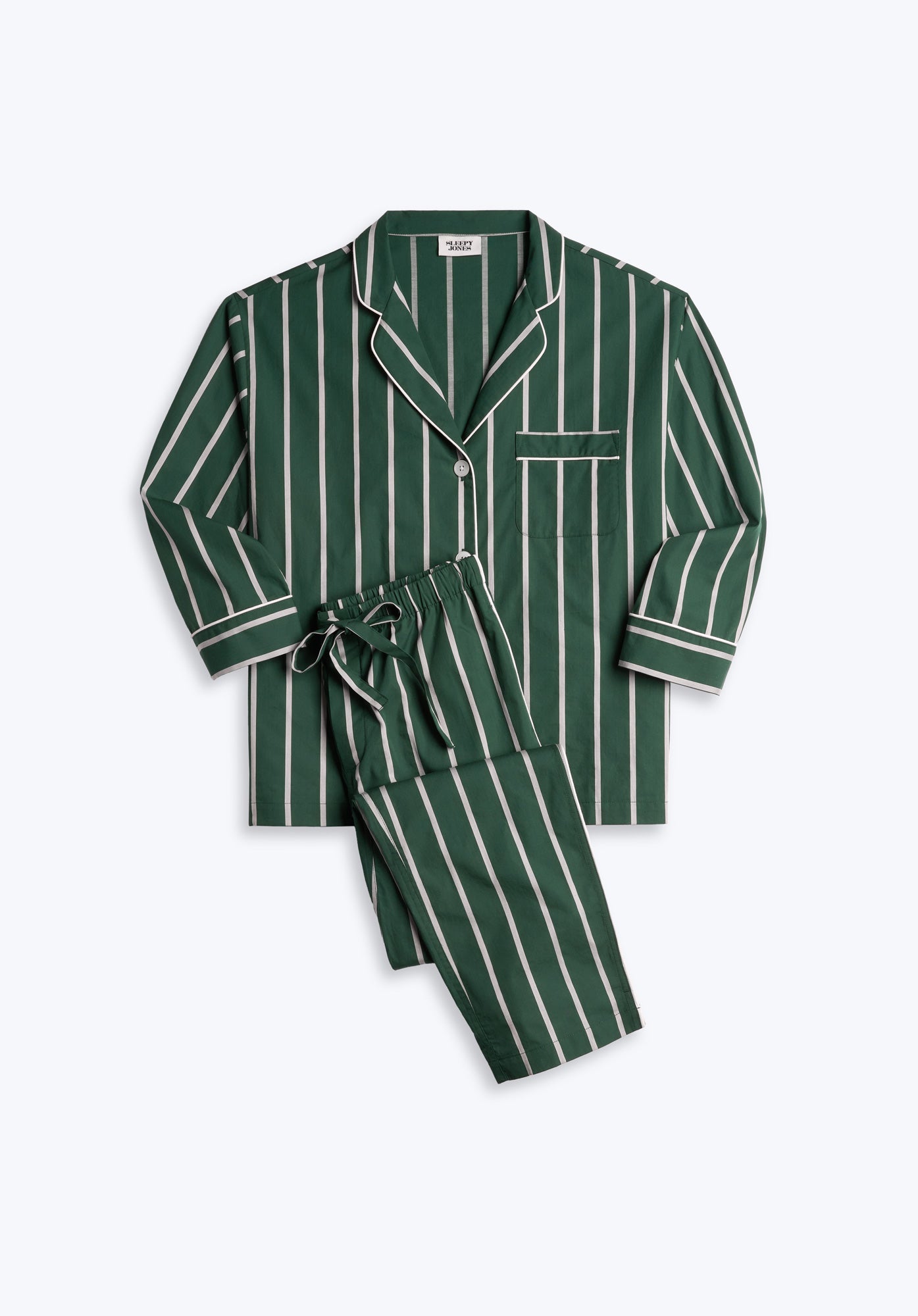 Hunter & Cream Sateen Stripe
