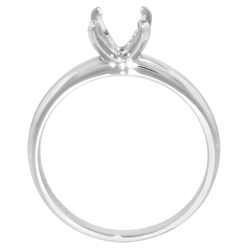 14K White Gold Natural London Blue Topaz Solitaire Engagement Ring for Women - Round 7mm, Size 5-10 - Perfect for Proposals, Weddings & Anniversary Gifts