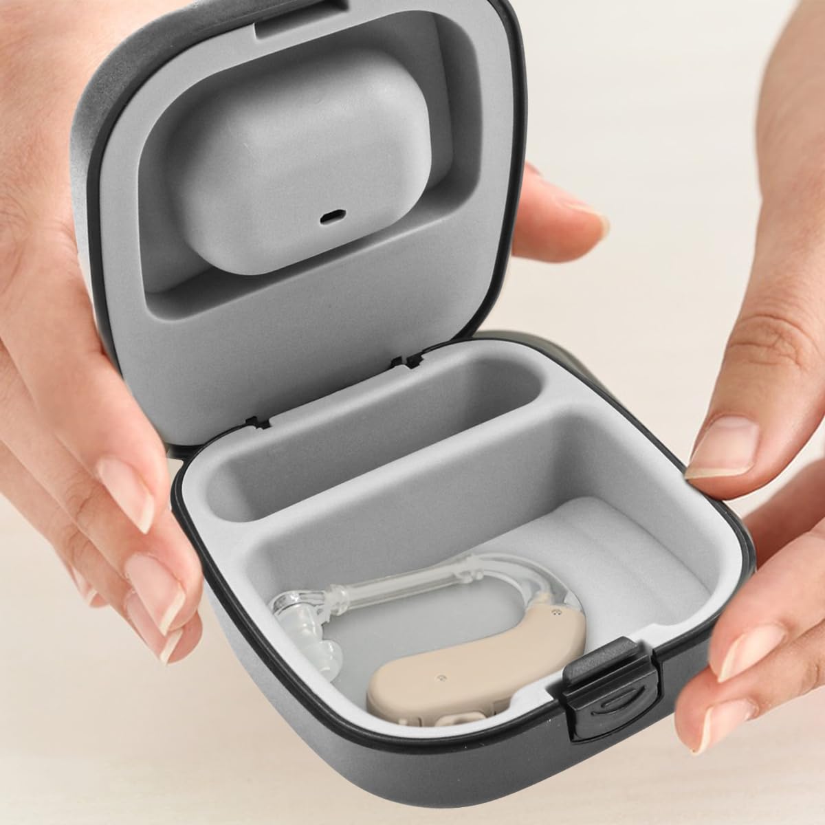 2 Pack Waterproof Hearing Aid Storage Case - Hard Protective Travel Box for Hearing Aids & Accessories - Perfect for Travel, Home & Daily Use