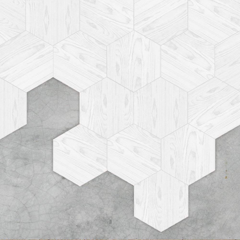 10 Pack Hexagon Non-Slip Vinyl Floor Stickers - Peel and Stick Self-Adhesive Wall Decals for Home Decor, Living Room, Kitchen & Bathroom - 7.9x9.1 Inch - Perfect for DIY Home Improvement, Nursery, Dorm & Office Spaces