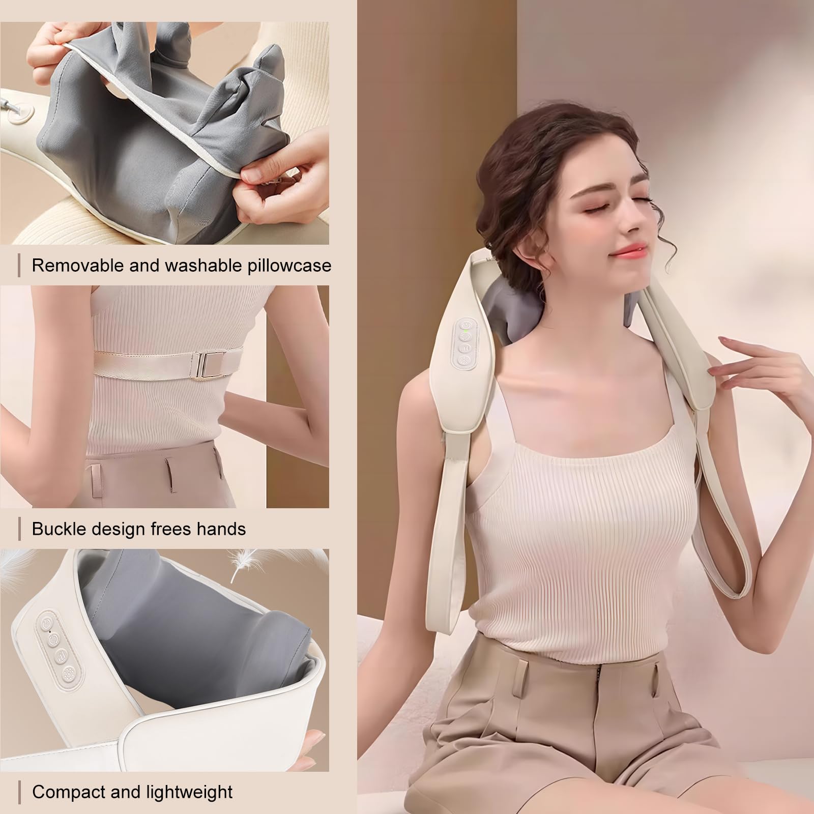 2024 Best Prime Day Deals - Shiatsu Neck & Shoulder Massager with Heat - Relaxing Birthday Gifts for Women - Perfect for Office, Travel & Home Use