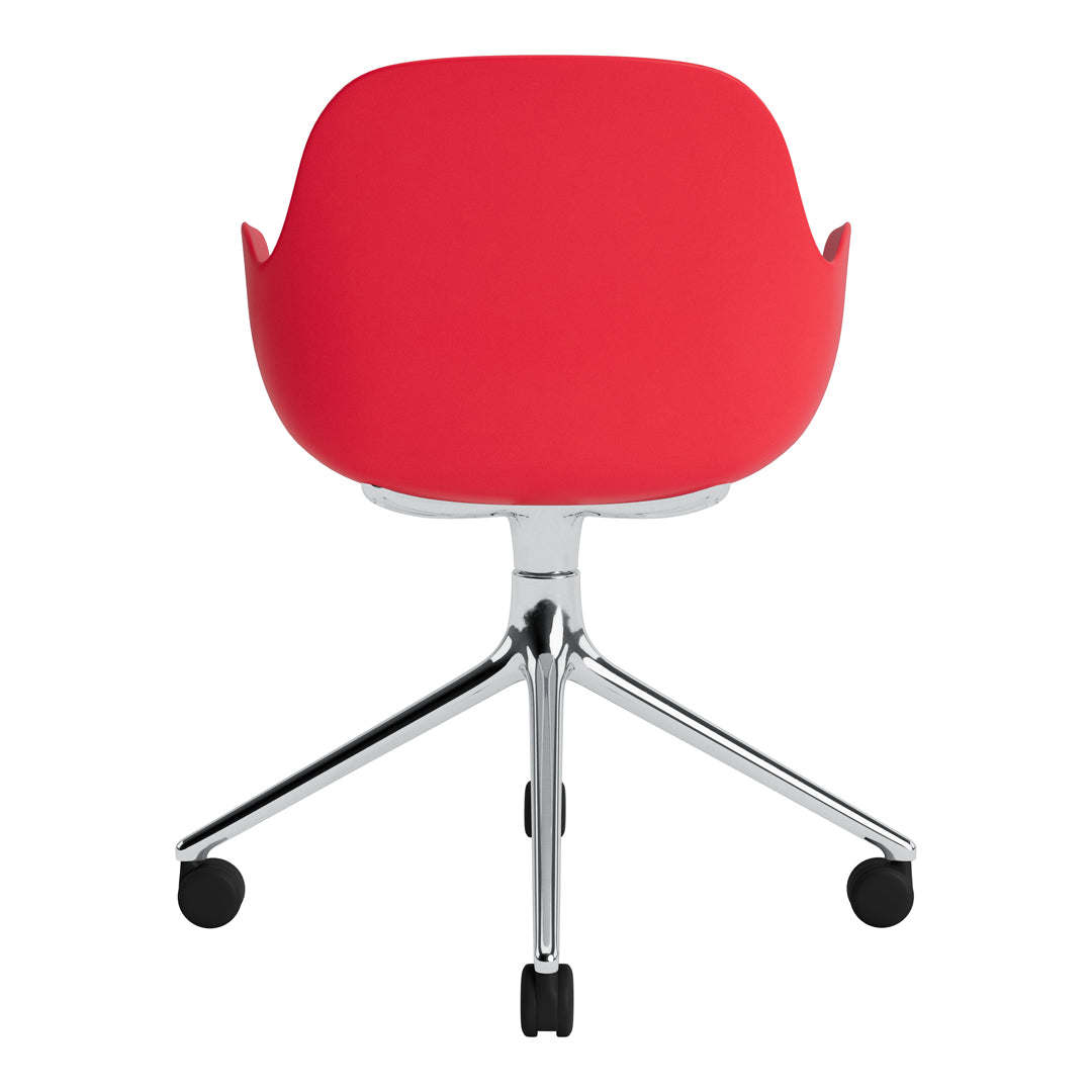 Modern Form Armchair with 4-Wheel Swivel Base - Ergonomic Office Chair for Home & Workspace - Perfect for Desks, Living Rooms, and Study Areas