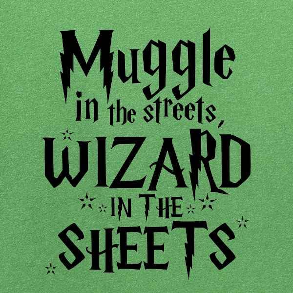 Pop Threads Funny Graphic T-Shirt for Men - 'Muggie in The Streets Wizard in The Sheets' Humor Tee | Casual Wear, Gifts & Everyday Outfits