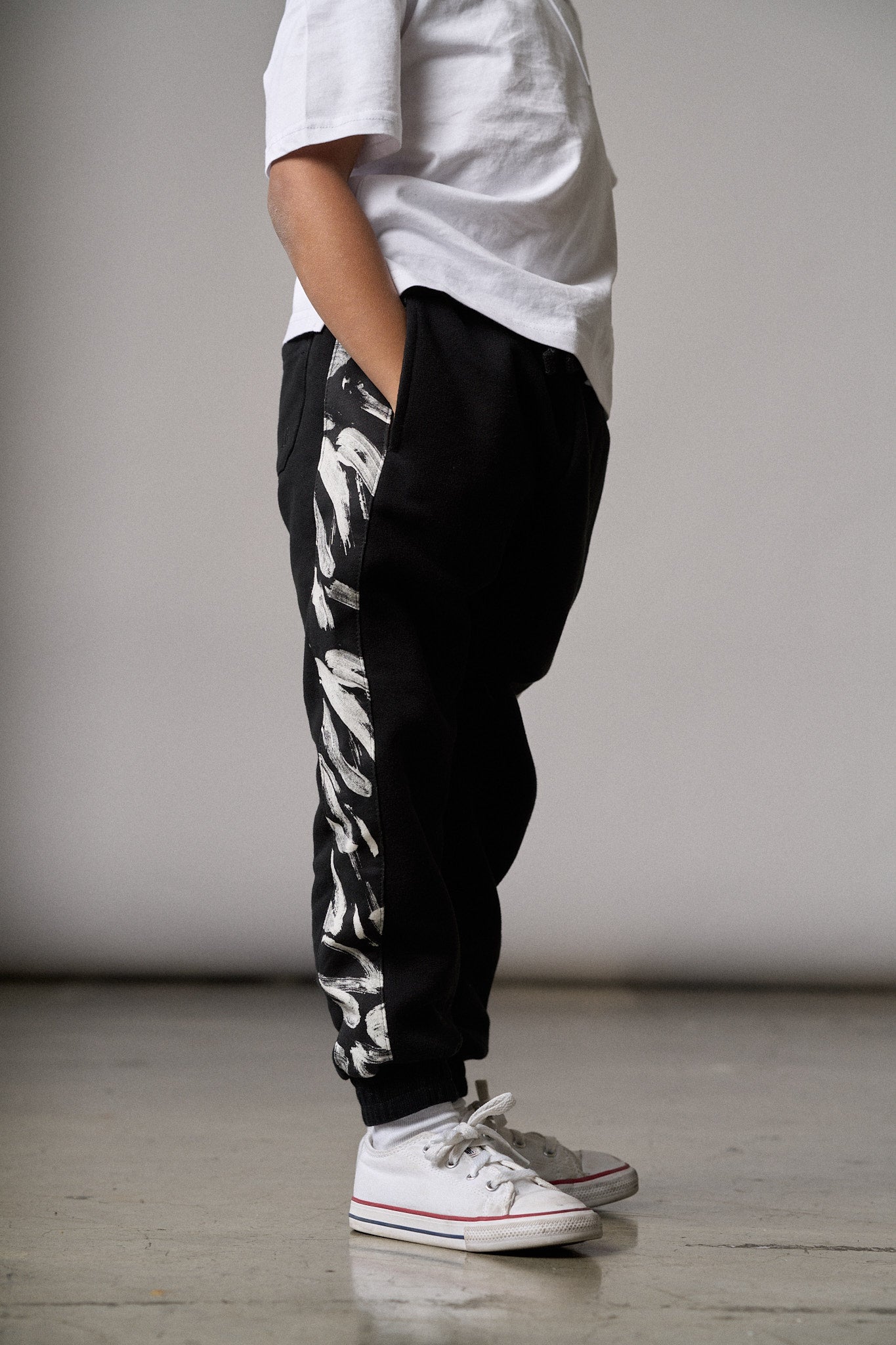 Brush Stroke Sweatpants for Women - Soft Black Joggers with Artistic Design | Perfect for Yoga, Lounge & Casual Wear