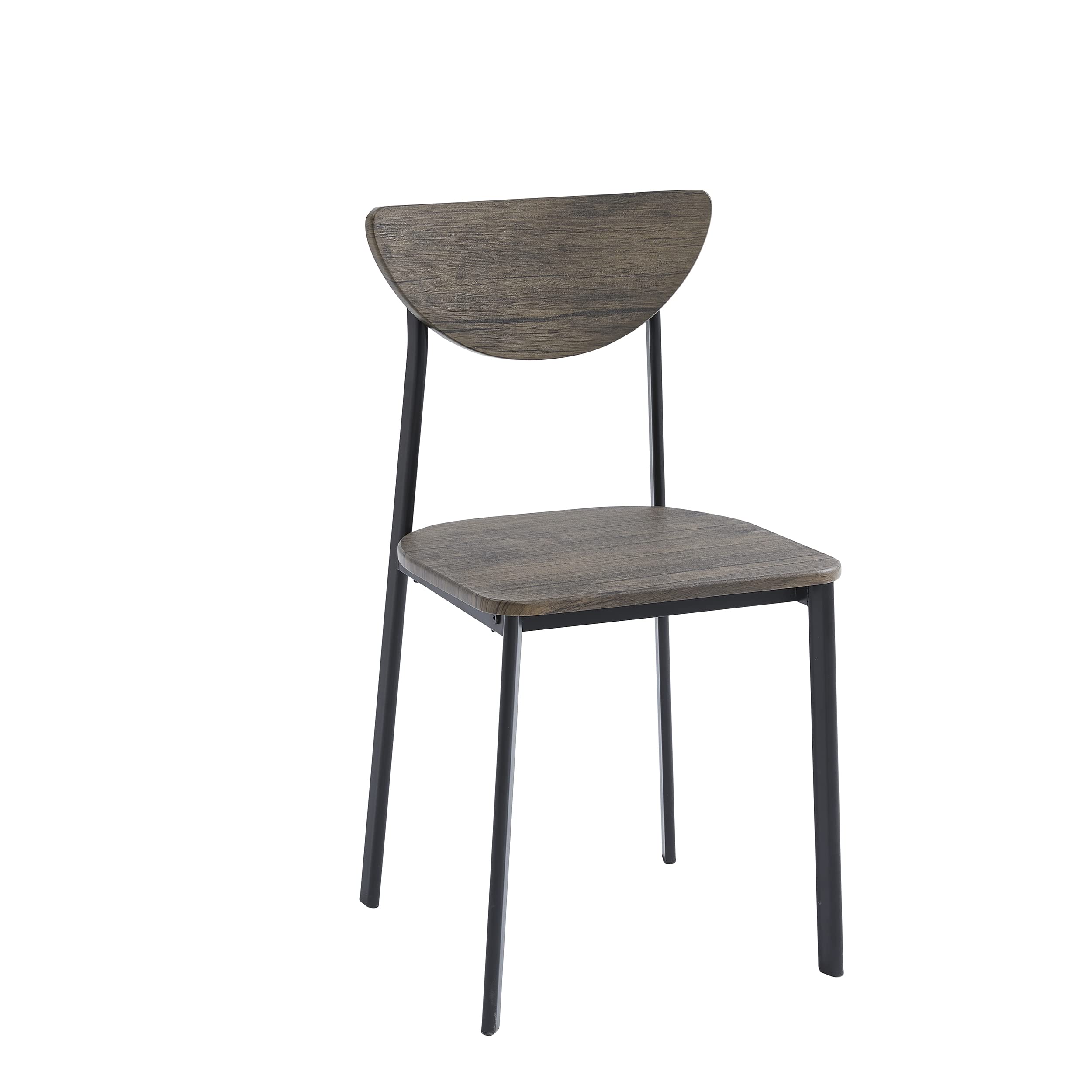 Modern Dining Table and Chairs Set - 4-Piece Metal Wood Effect Kitchen Table Set with Comfortable Chairs - Perfect for Small Spaces, Apartments, and Cozy Family Dinners