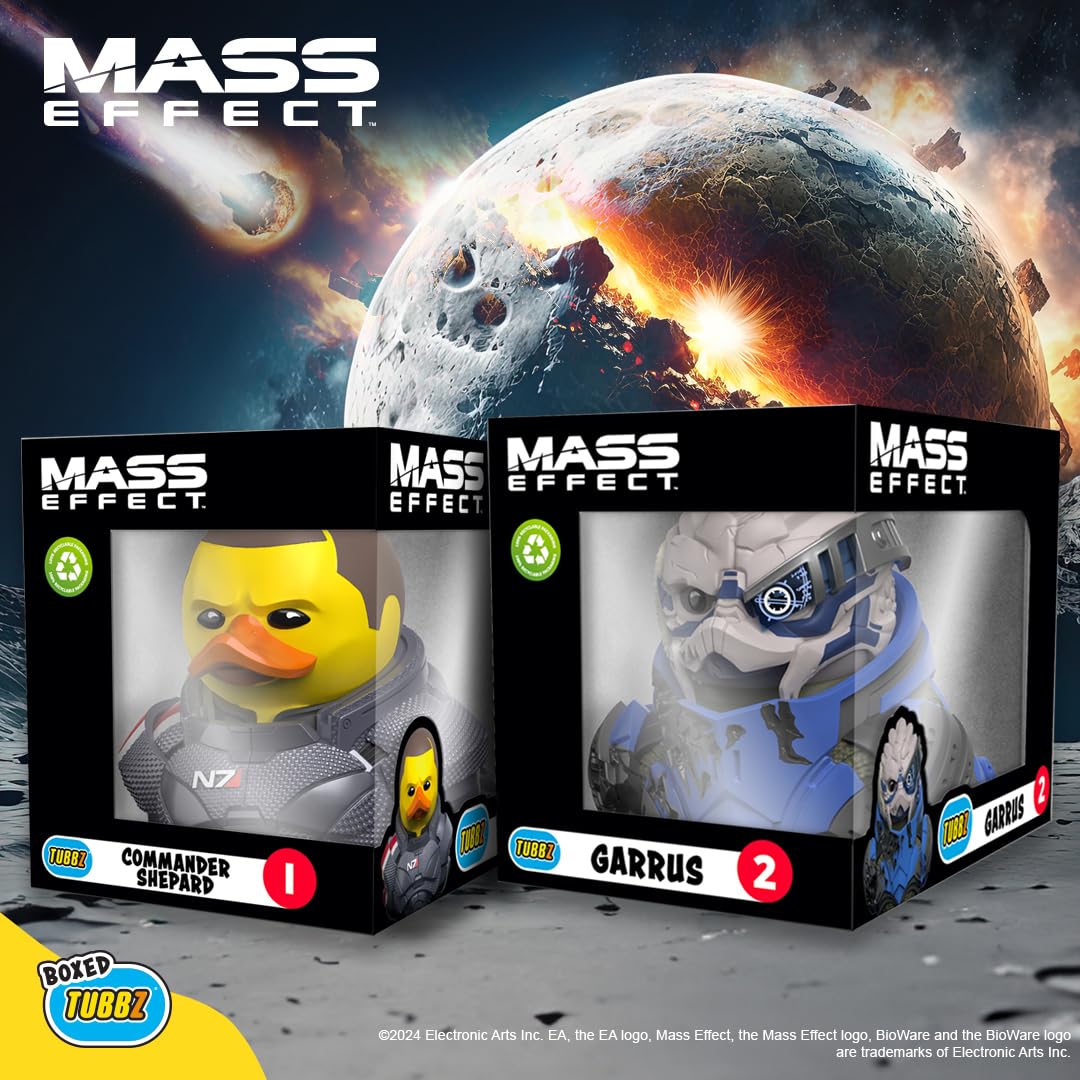 TUBBZ Boxed Edition Garrus - Official Mass Effect Vinyl Rubber Duck Collectible Figure - Sci-Fi FPS Action Video Game Merchandise - Perfect for Gaming Collectors, Office Decor, and Gift Giving