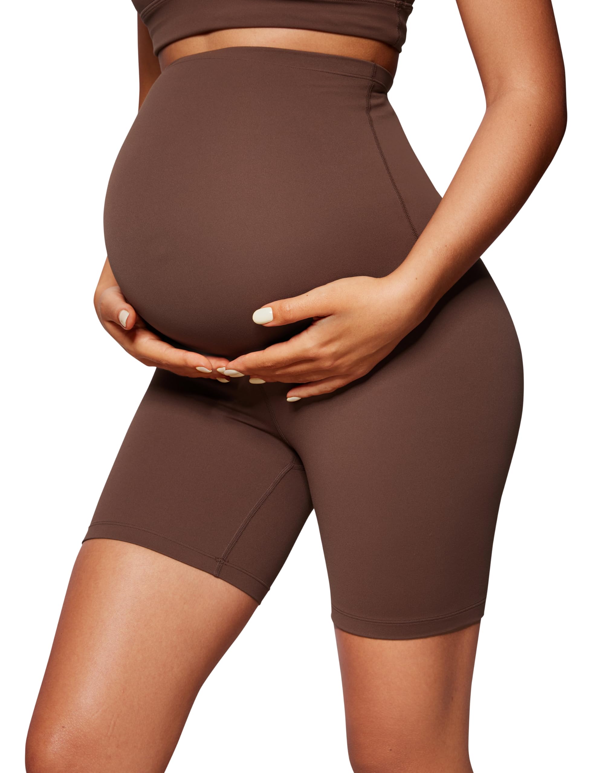 CRZ YOGA Women's Butterluxe Maternity Biker Shorts - Over The Belly 6