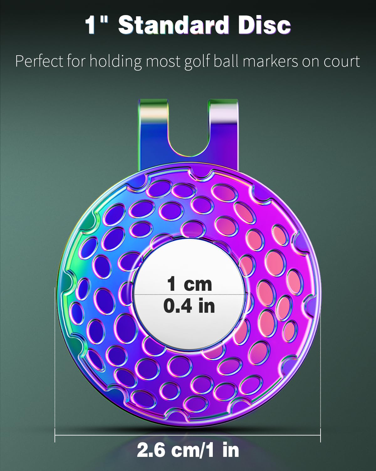 GreenHaven Magnetic Golf Ball Marker Holder - Nickel-Plated Alloy Clip for Hats, Caps, Pants, Gloves & Bags | Secure Metal Golf Accessory (Ball Marker Not Included) | Perfect for Golf Course, Driving Range & Tournament Play