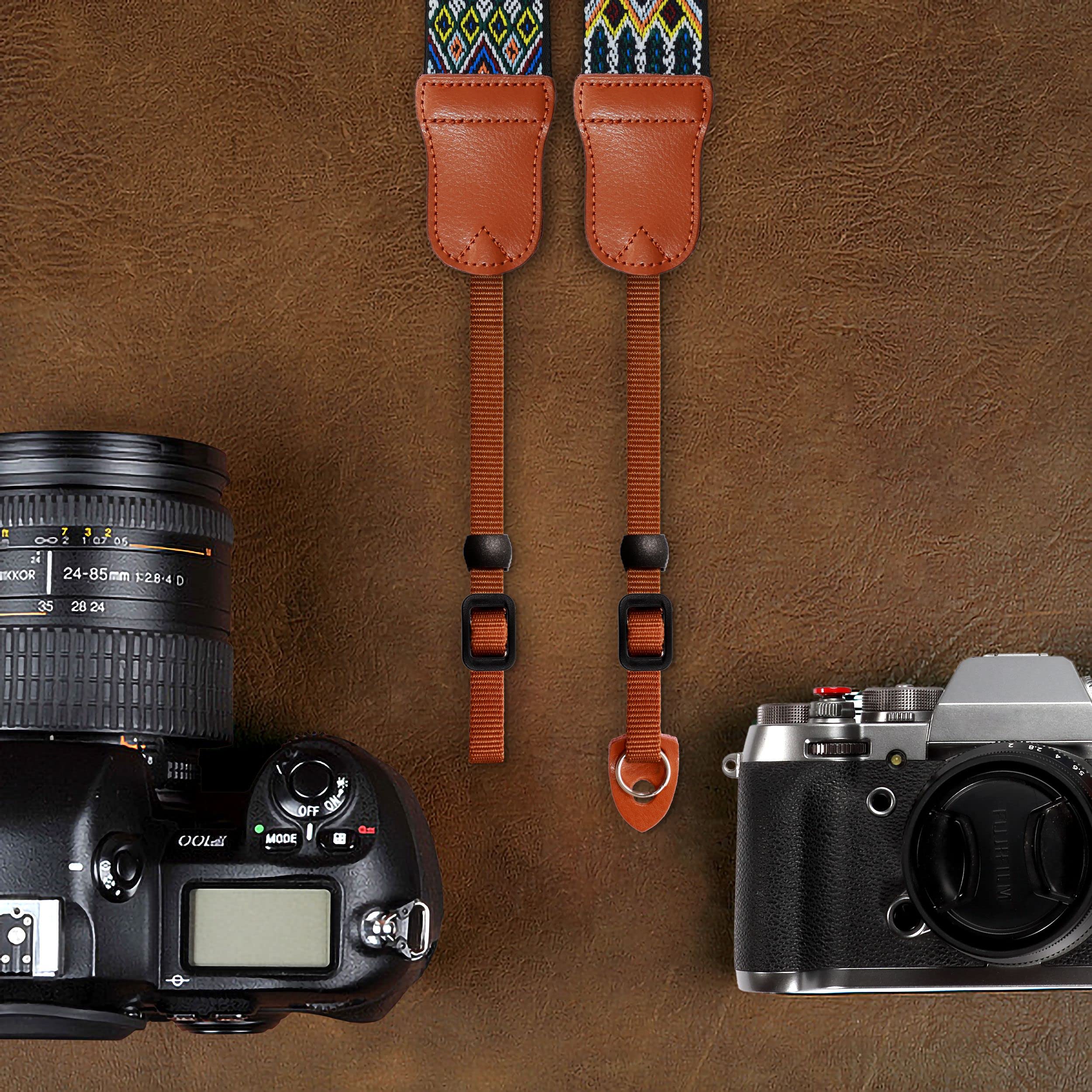 Padwa Lifestyle Colorful Camera Strap - Double Layer Cowhide Ends, 2