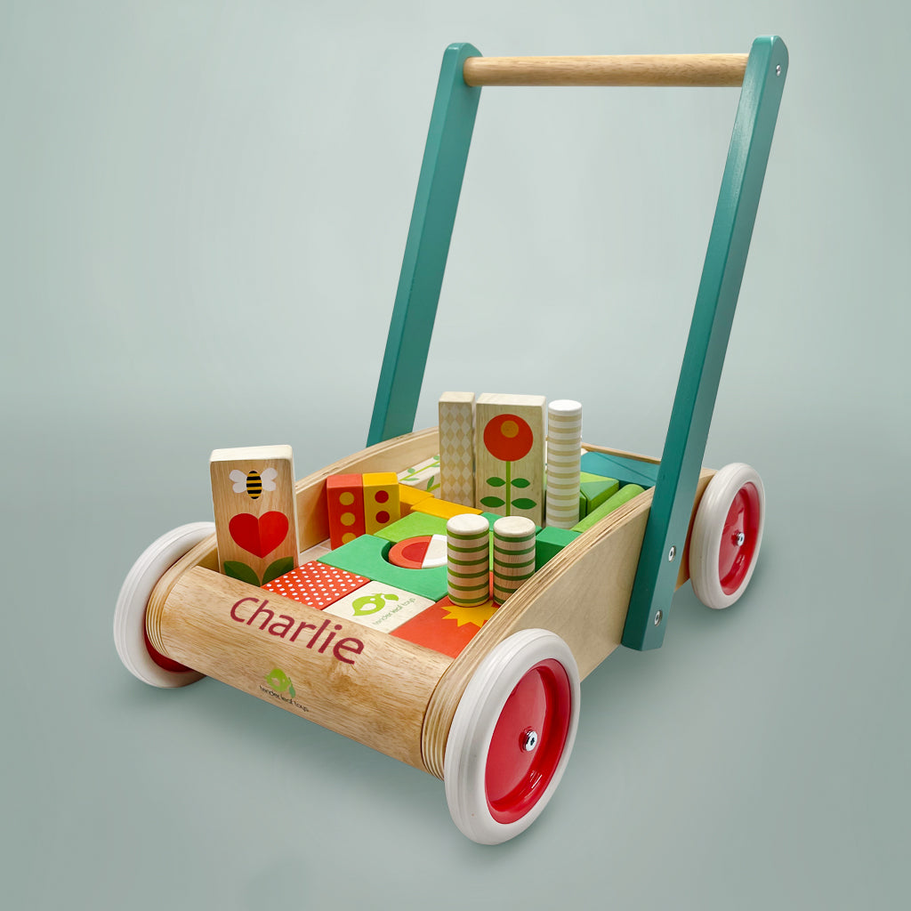 Personalized Classic Wooden Baby Block Walker - Perfect for First Steps, Learning & Playtime - Ideal Gift for Toddlers & Infants