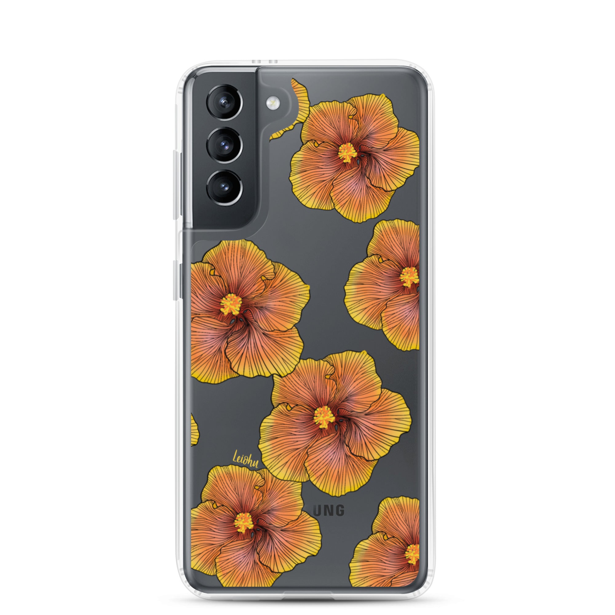 Sunrise Hibiscus Clear Phone Case for Samsung Galaxy - Slim Protective Cover for Everyday Use & Style
