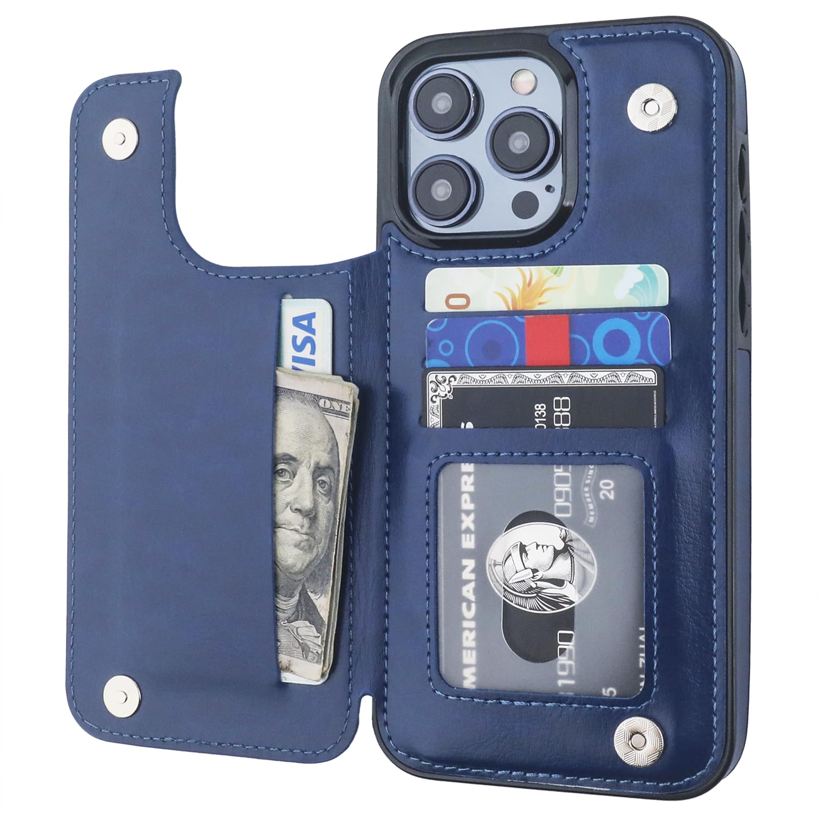 Premium PU Leather iPhone 15 Pro Max Wallet Case (6.7