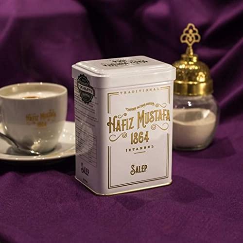 Premium Hafiz Mustafa 1864 Istanbul Salep (Sahlab) - Authentic Turkish Ottoman Milky Chai Drink Mix - Perfect Gift from Turkey for Birthdays & Christmas - Cozy Winter Nights & Holiday Gatherings