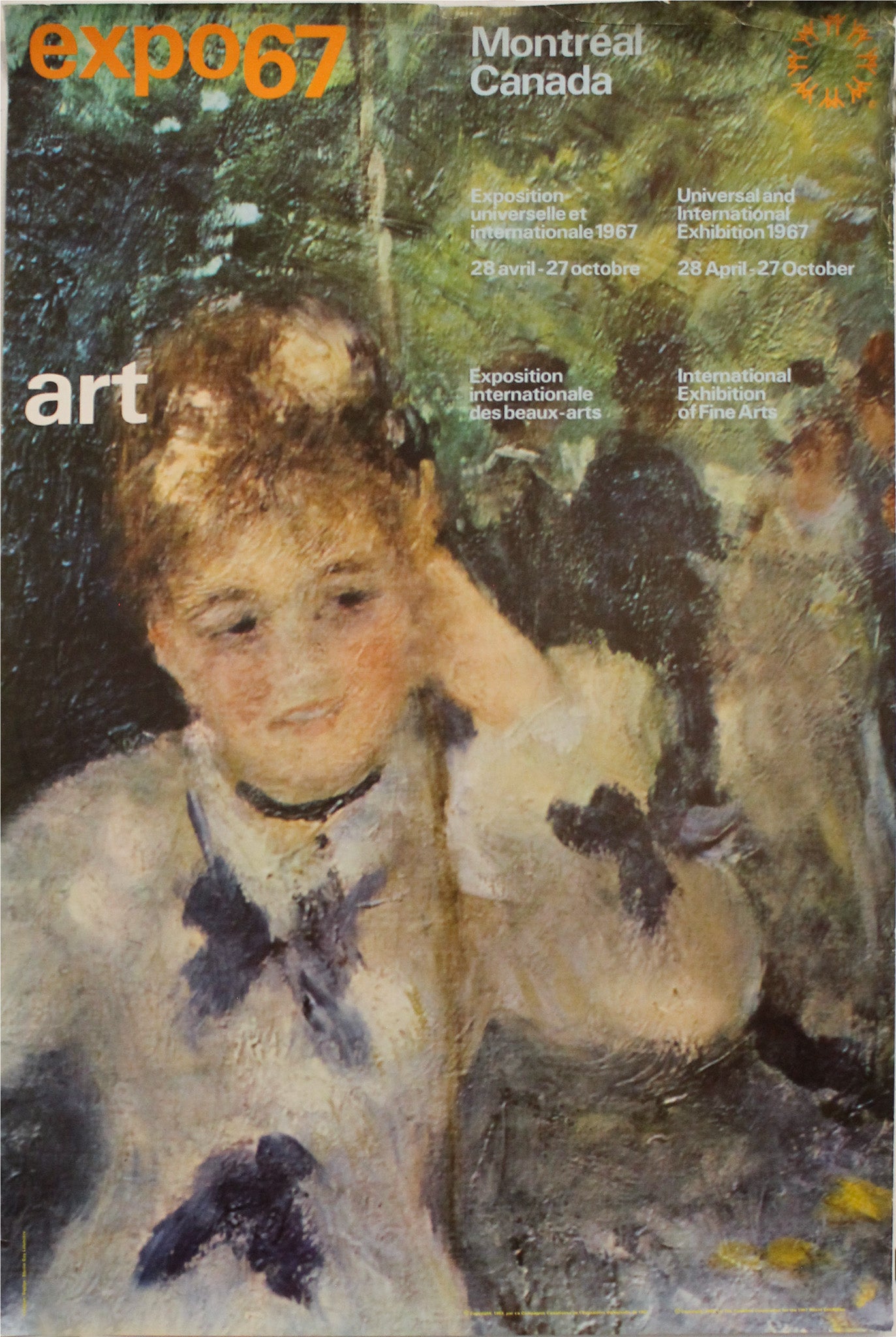 Vintage 1967 Montreal Expo 67 Poster - International Exhibition of Fine Arts Renoir Reproduction - Perfect for Home Decor, Office Wall Art & Retro Gift