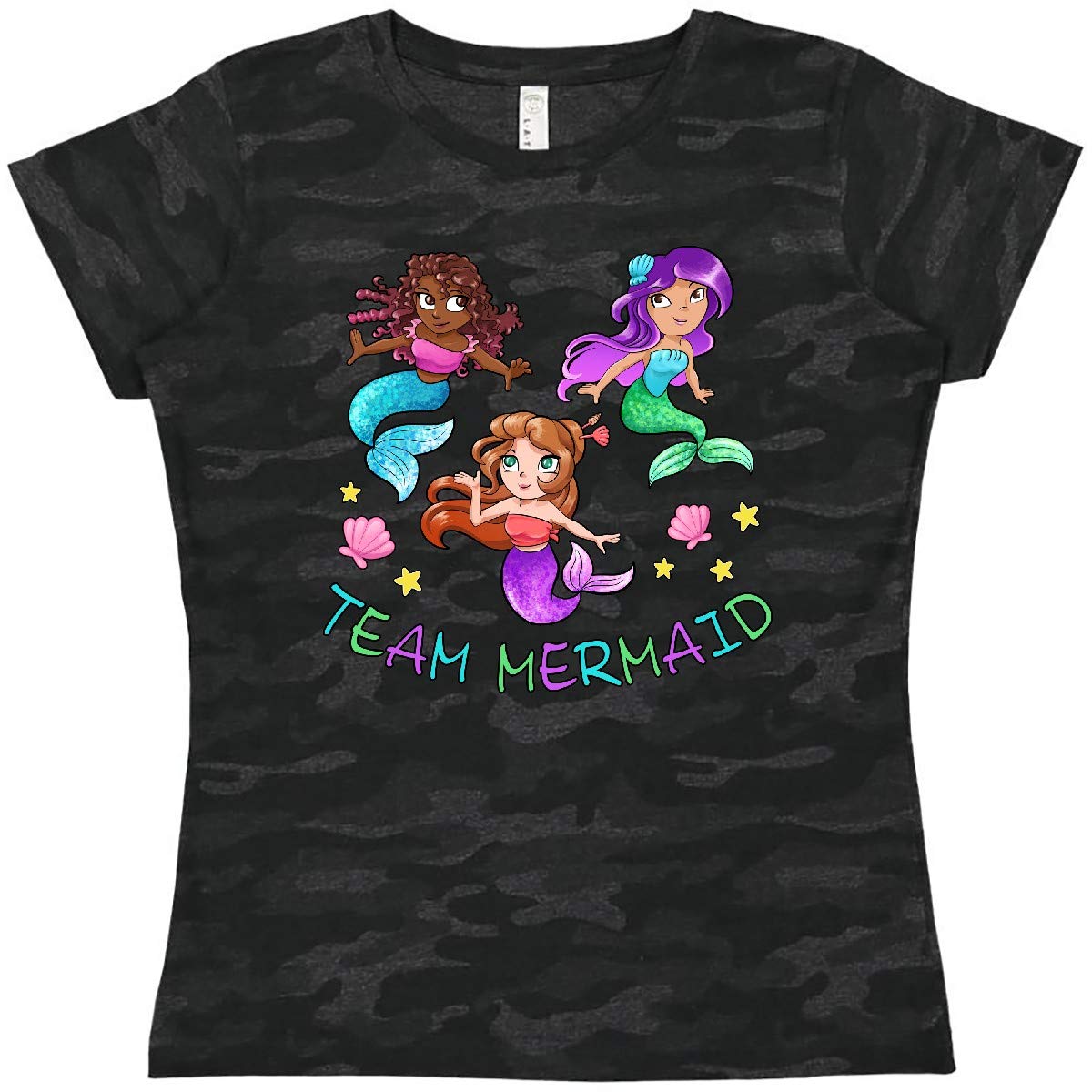 Inktastic Team Mermaid Women's T-Shirt - Comfortable Graphic Tee for Mermaid Lovers, Beach Days & Summer Outfits