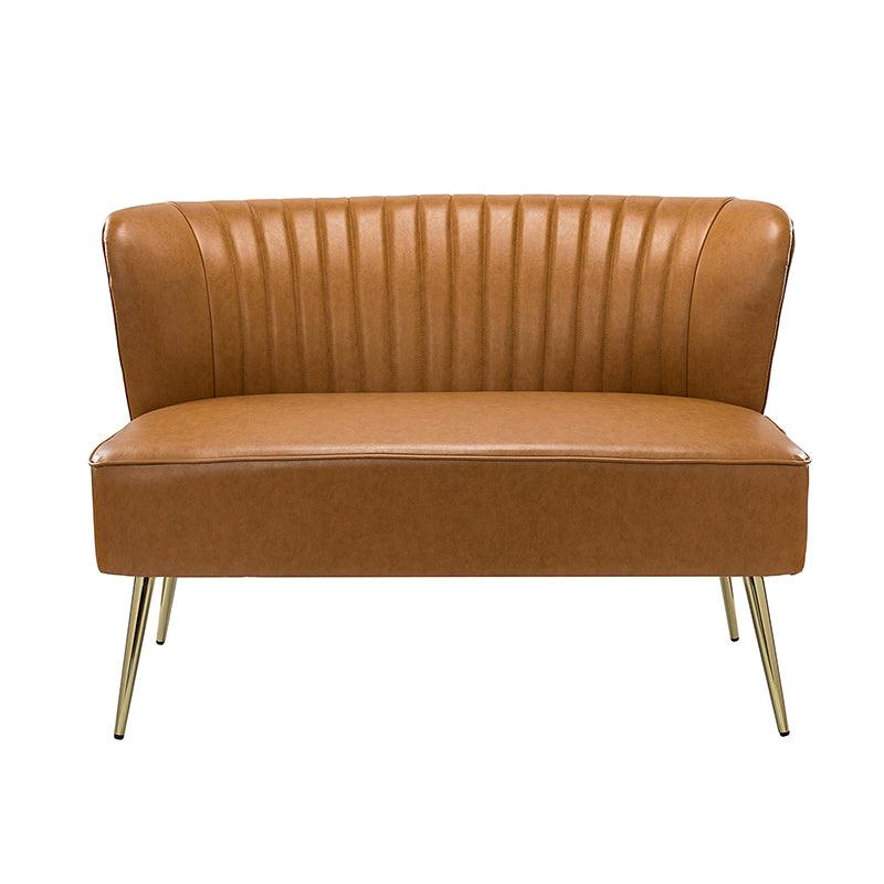 Agnes Vegan Leather Loveseat - Eco-Friendly Faux Leather Sofa for Small Spaces | Perfect for Apartments, Living Rooms & Home Offices