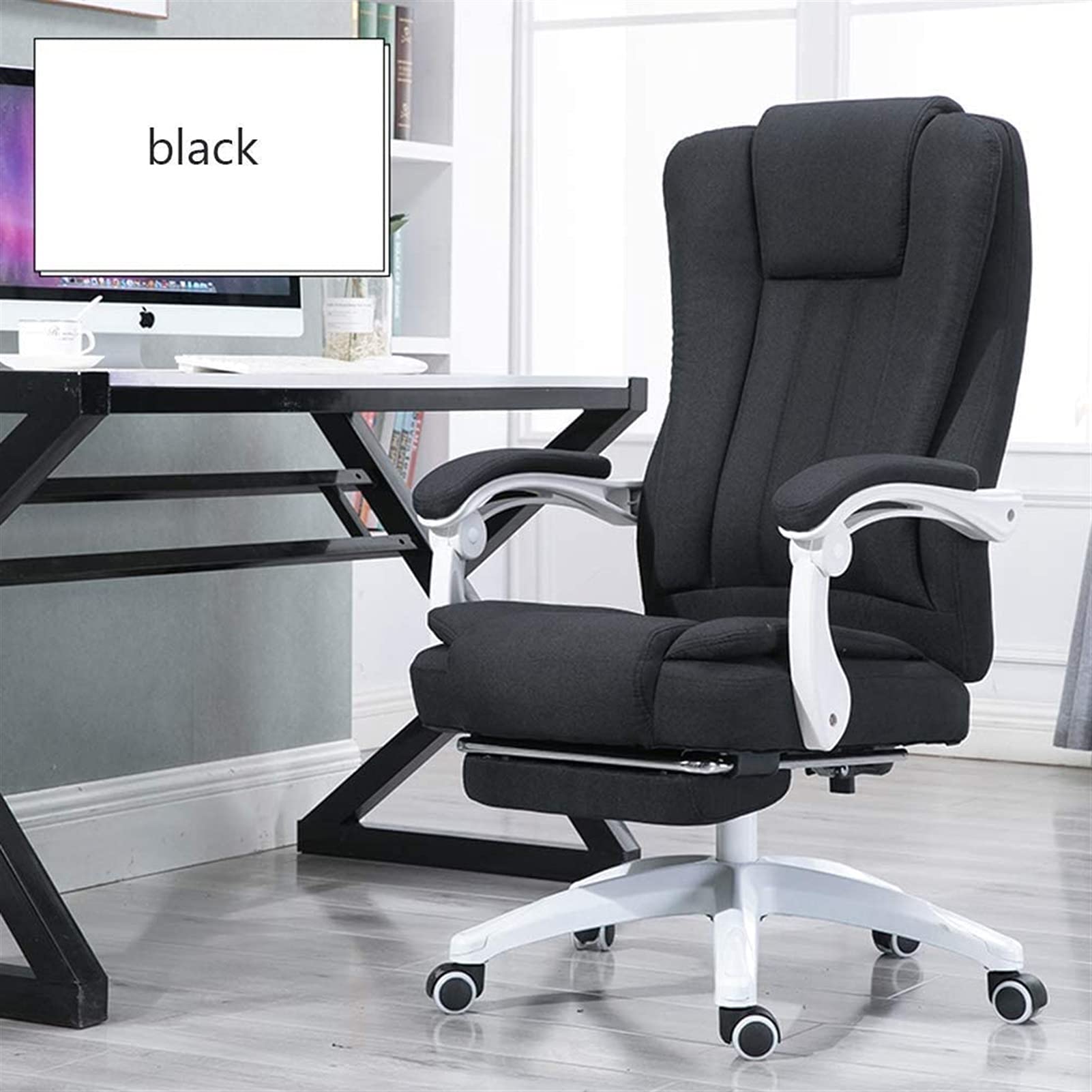 Ergonomic Beauty Chair - Adjustable Computer Desk Chair for Home Office, Gaming & Relaxation | Portable Recliner with Lumbar Support (Color: Black) | Perfect for Work, Study, Gaming & Napping