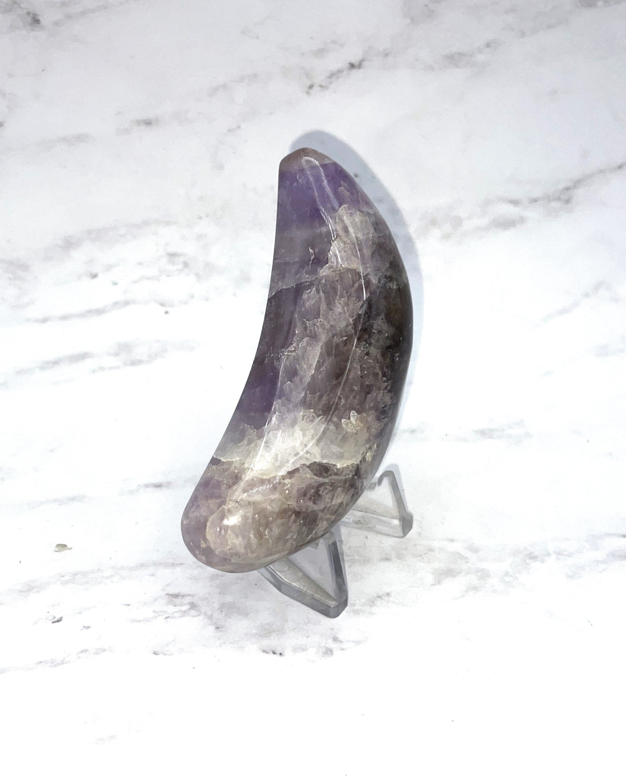 Natural Ametrine Crystal Moon Carving - Handcrafted Healing Stone for Meditation, Yoga & Home Decor | Perfect Gift for Spiritual Healing & Positive Energy