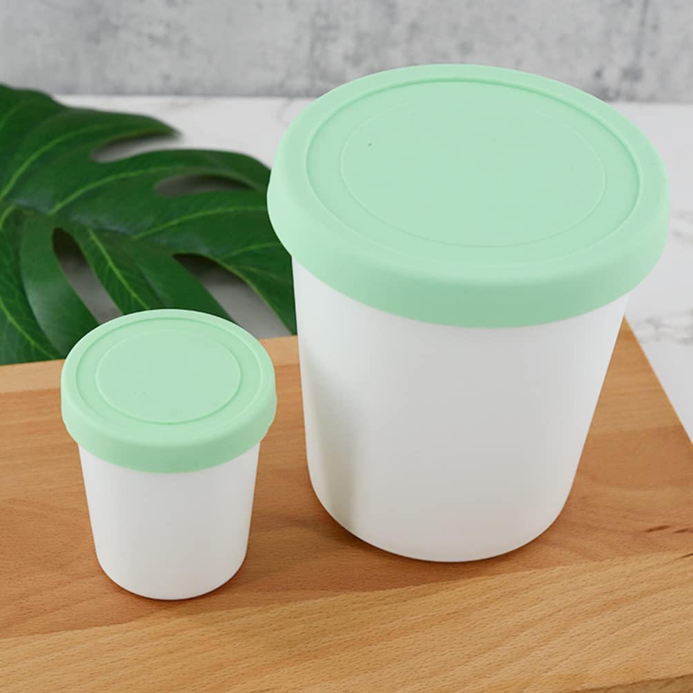 4pcs Reusable Silicone Ice Cream Cups with Lids - BPA-Free Freezer Safe Yogurt & Dessert Containers for Food Storage - Perfect for Homemade Ice Cream, Gelato, Sorbet & Party Serving