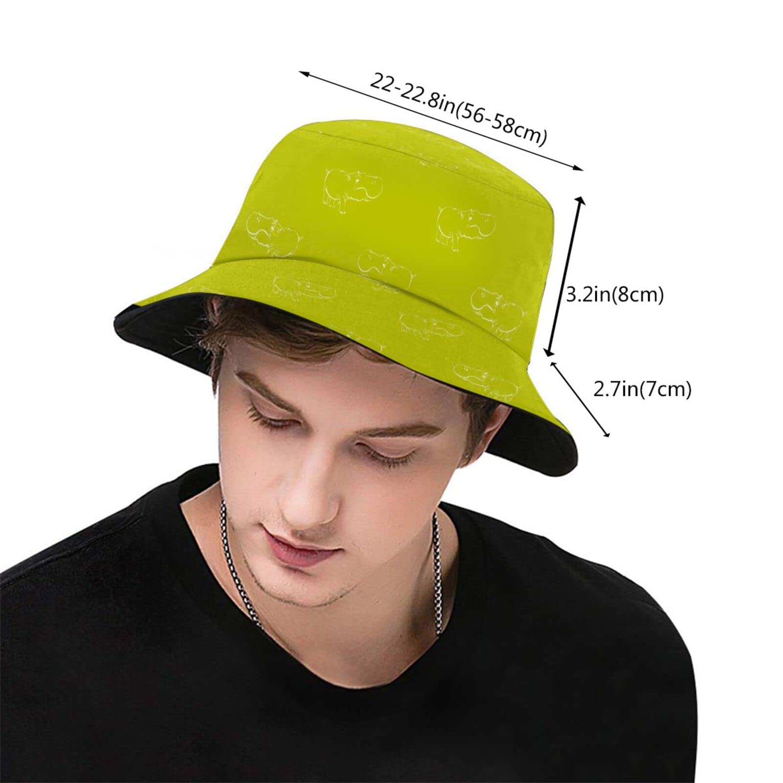 Cute Hippo Animal Bucket Hat - Happy Muharram Fisherman Sun Hat for Women & Men | Perfect for Beach, Outdoor Activities & Festivals