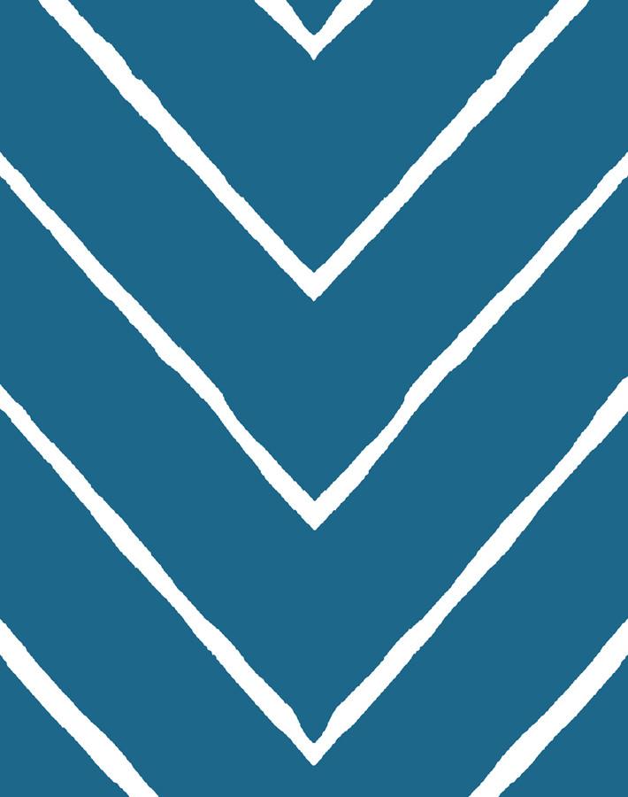 Frances Chevron Wallpaper by Wallshoppe in Cadet Blue - Premium Peel & Stick Removable Wallpaper for Bedroom, Living Room, and Nursery Decor