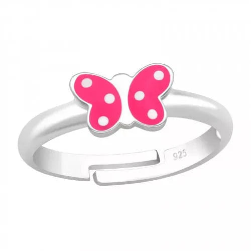 Kids Adjustable Silver Butterfly Ring - Cute Jewelry for Girls, Birthday Gifts, Party Favors | Perfect for Dress-Up, Tea Parties & Special Occasions
