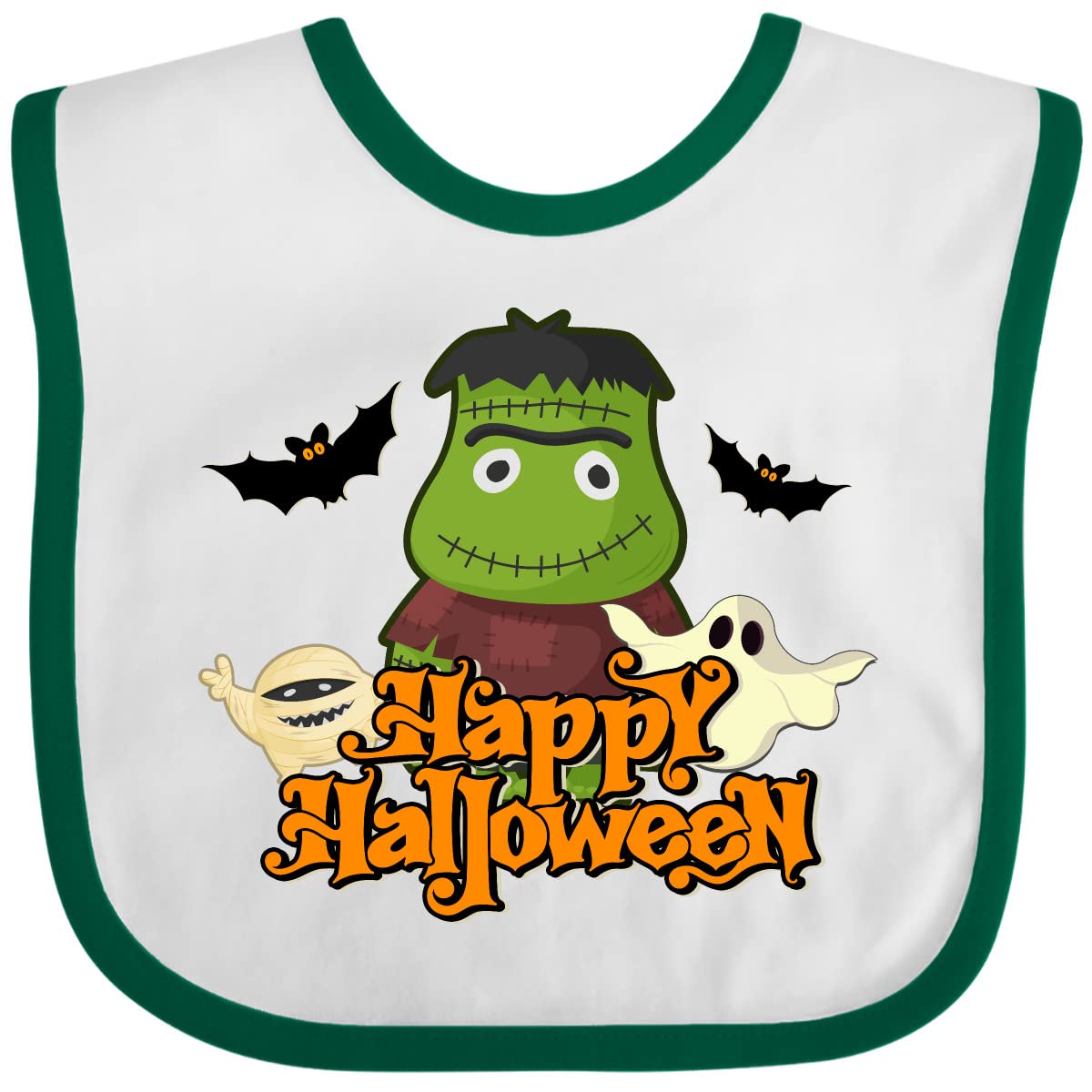Inktastic Halloween Monster Baby Bib - Cute & Soft Drool Bibs for Infants & Toddlers - Perfect for Halloween Costumes, Parties & Everyday Use