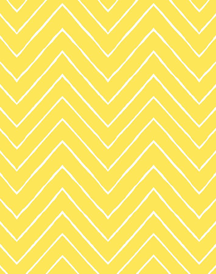 Frances Chevron Wallpaper by Wallshoppe - Daffodil Yellow Geometric Pattern Peel & Stick Wallpaper for Bedroom, Living Room, and Nursery Decor