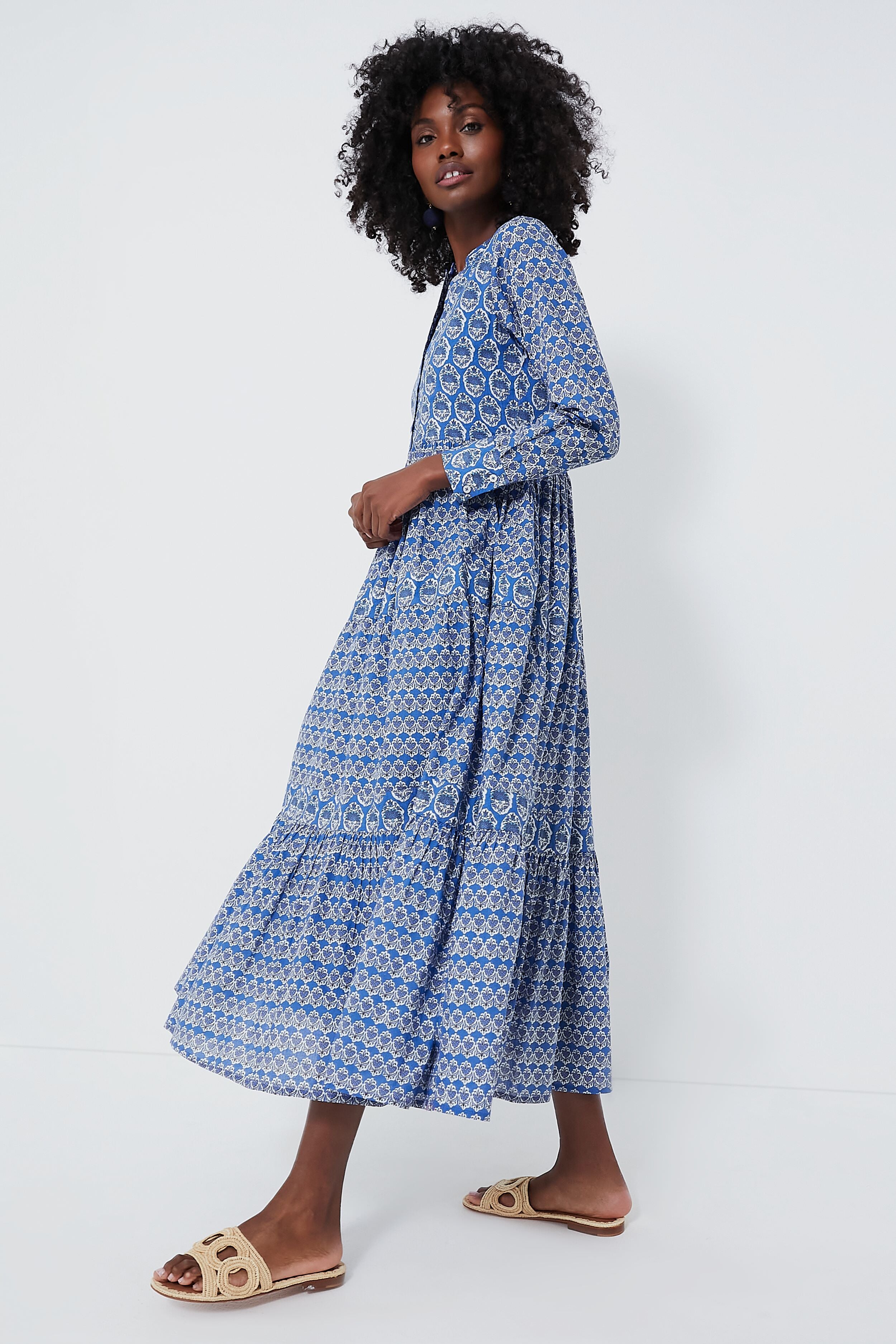 Blue Gwenyth Diwali Maxi Dress for Women - Elegant Long Flowy Boho Dress for Festival, Party & Special Occasions
