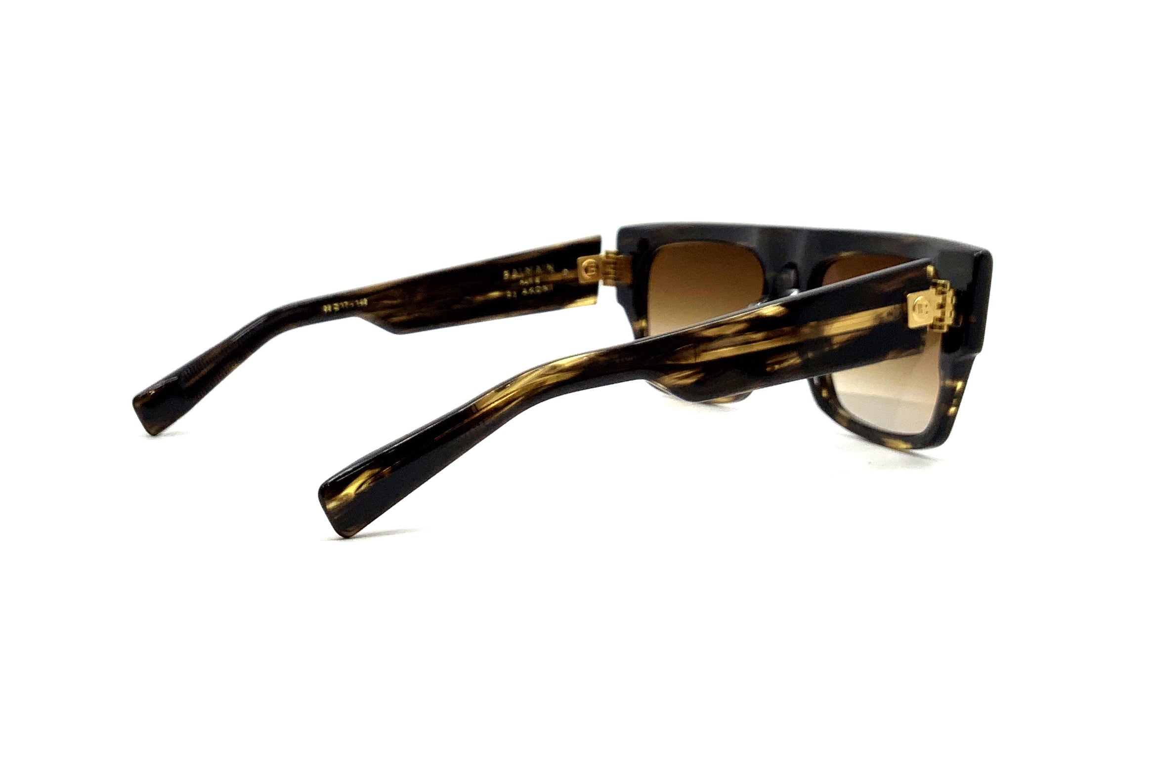 Balmain B III Sunglasses - Brown & Gold Aviator Style for Men & Women | UV Protection, Luxury Fashion Accessory for Outdoor, Driving, and Travel