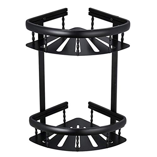 Durable 2-Tier Aluminum Bathroom Shelf - Space-Saving Shower Caddy & Kitchen Storage Basket for Bathroom, Shower & Corner Organization