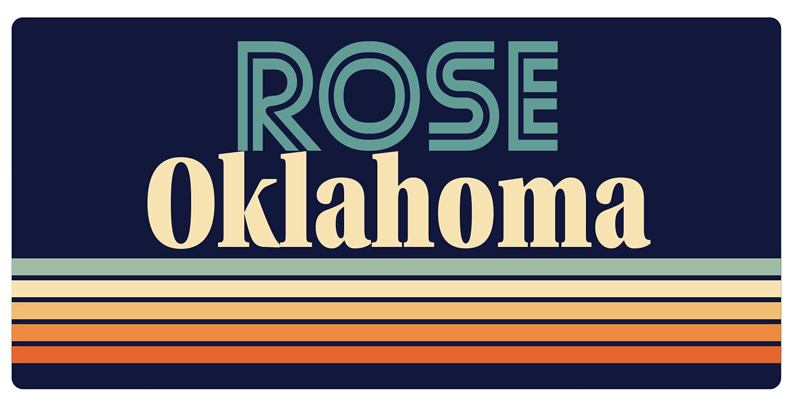 Vintage Rose Oklahoma 5 x 2.5 Inch Retro Fridge Magnet - Perfect for Home, Office & Travel Decor
