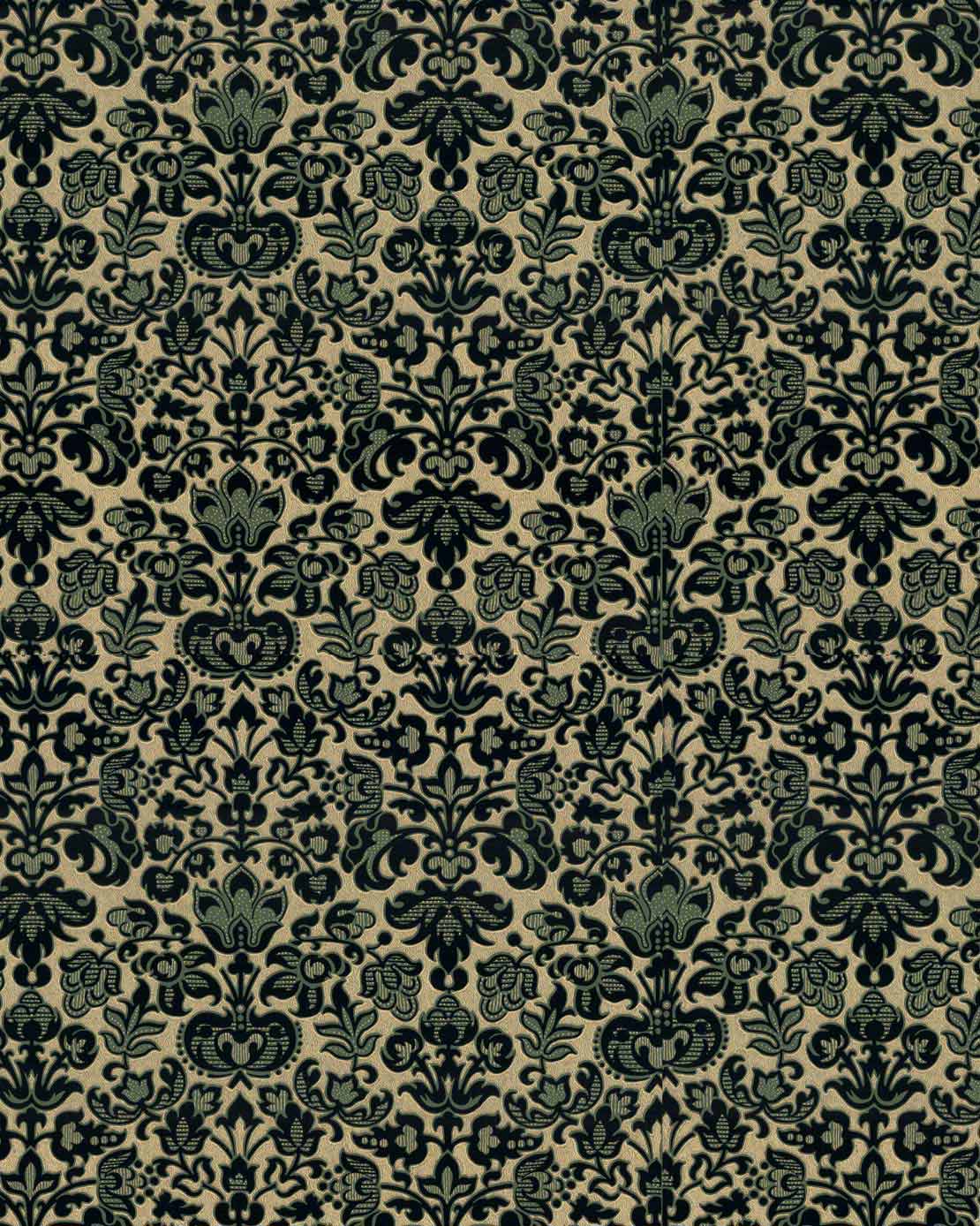Lim & Handtryck Wallpaper Kapten Jonsson Green/Gold - Premium Hand-Printed Wallpaper for Living Room, Bedroom, and Office Decor