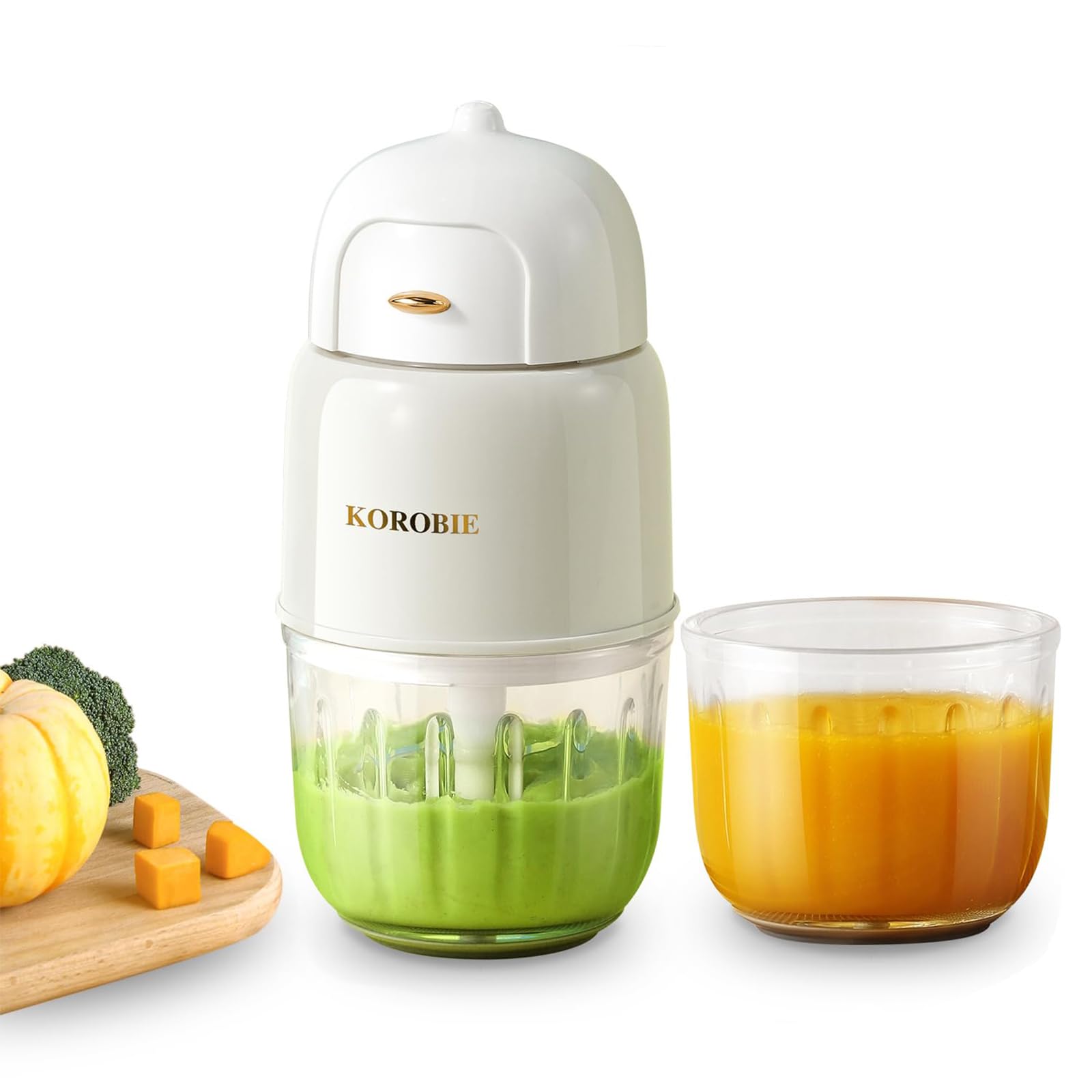 Baby Food Maker & Blender - 2 Glass Bowls for Homemade Puree, Fruits, Vegetables & Meat | Perfect for Infant Meals, Toddler Snacks & Healthy Family Cooking