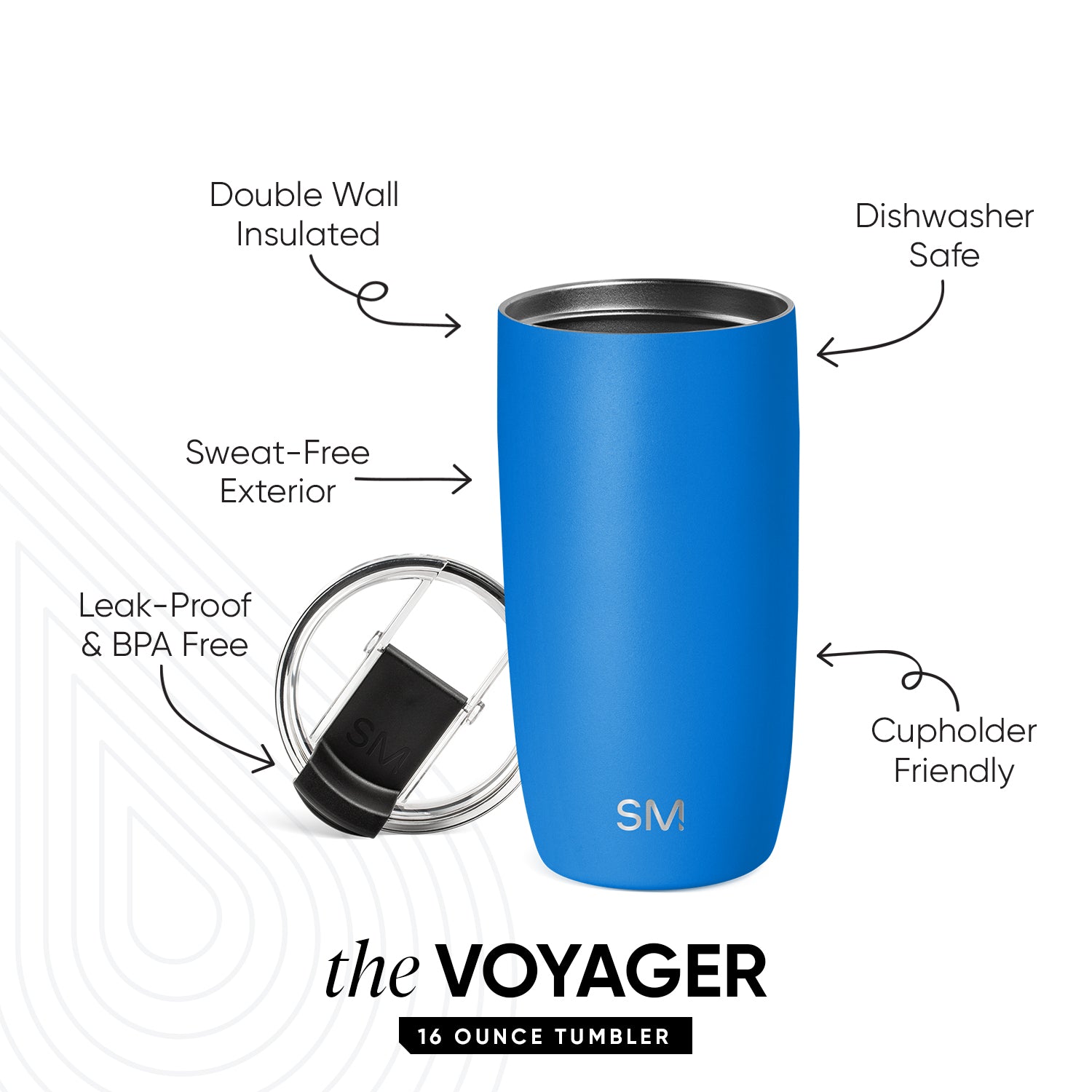 Voyager Insulated Tumbler with Clear Flip Lid & Straw - 20oz Leakproof Stainless Steel Travel Mug for Hot & Cold Drinks - Perfect for Office, Gym, and Outdoor Adventures