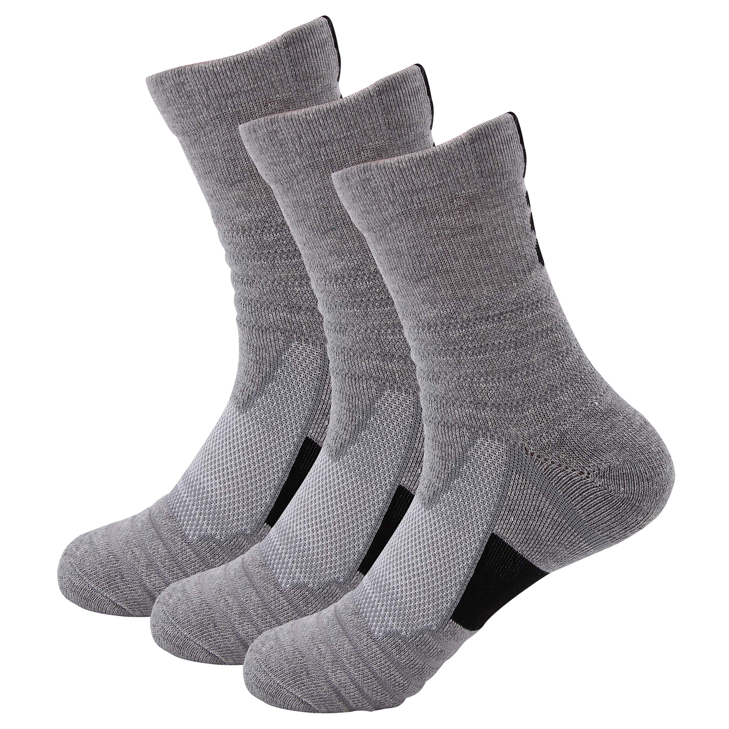 B&Q Men's Performance Cotton Mid-Calf Athletic Crew Socks - Cushioned Workout & Hiking Socks (3/6 Pairs) - Perfect for Running, Gym, Sports & Outdoor Activities