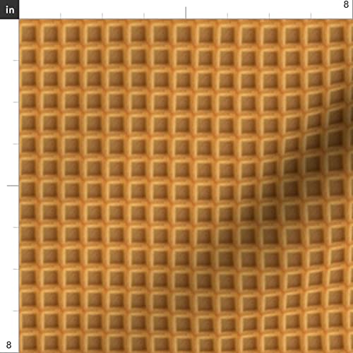 Waffle Pattern Breakfast Kitchen Food Novelty Printed Upholstery Velvet Fabric by The Yard - Premium Home Decor & Apparel Material for DIY Projects, Curtains, and Cushion Covers